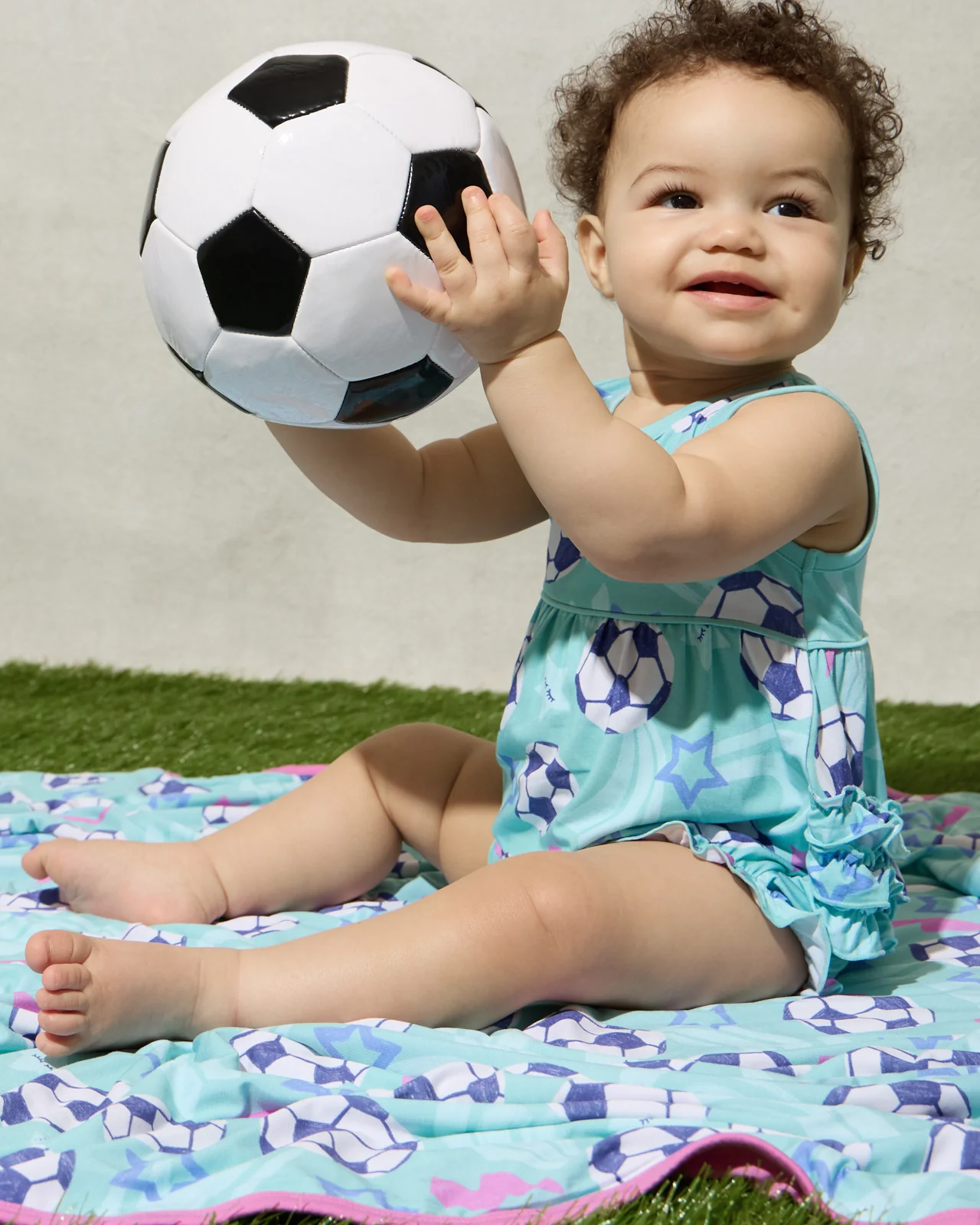Aqua Soccer Stars Bubble Romper - Image 5