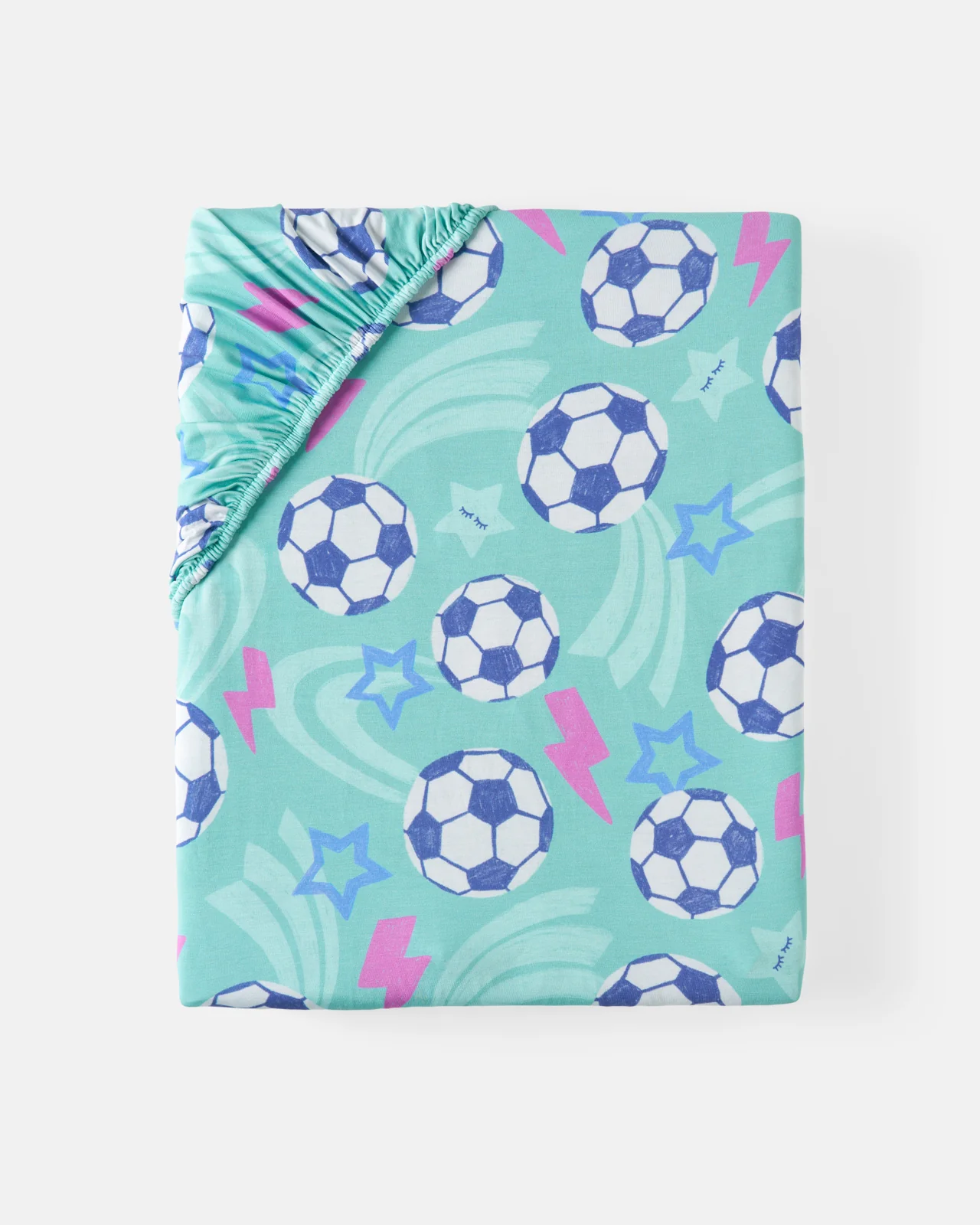 Aqua Soccer Stars Fitted Crib Sheet - Image 5