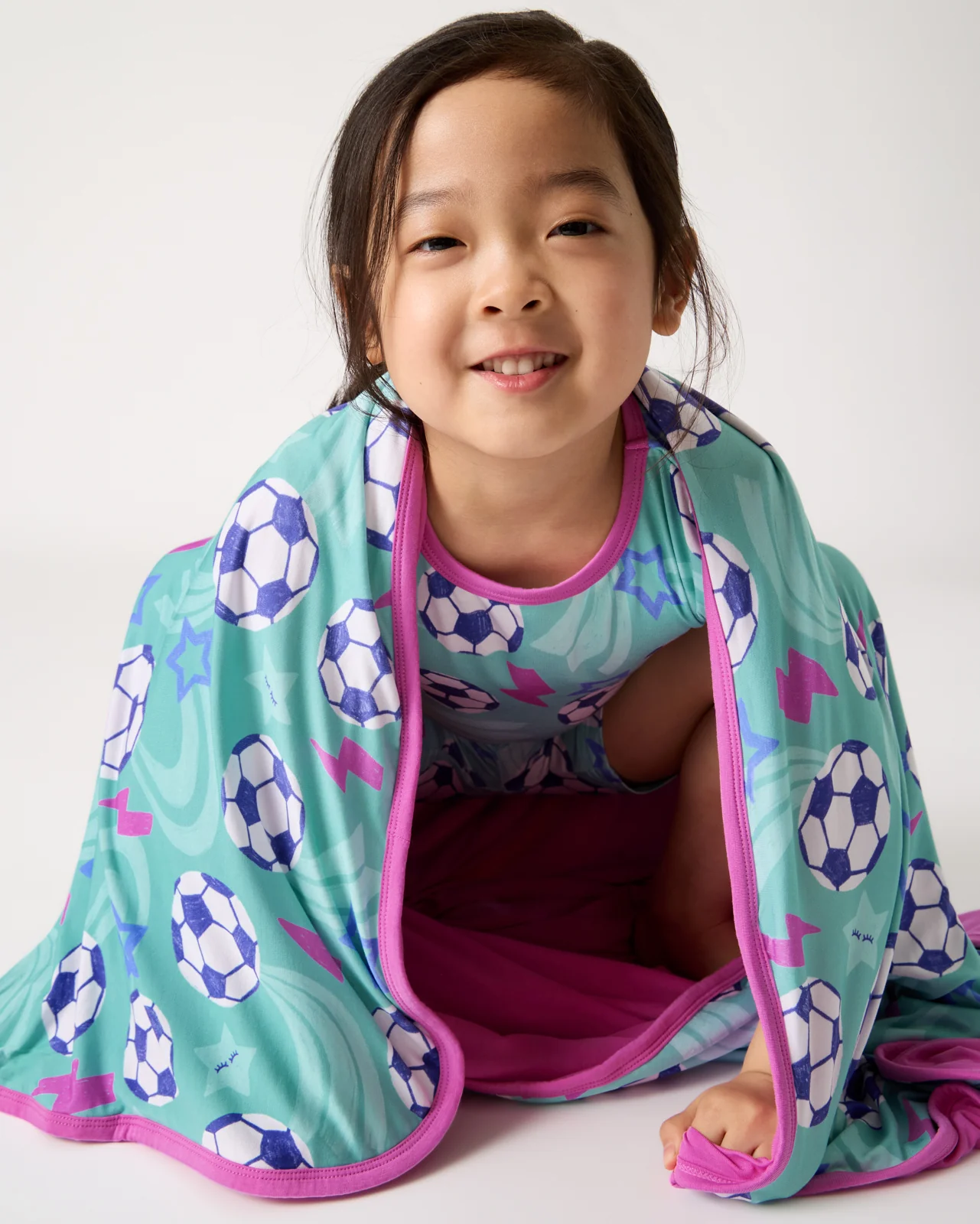 Aqua Soccer Stars Large Cloud Blanket® - Image 3