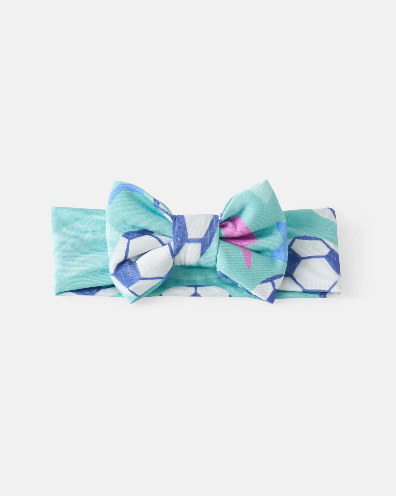 Aqua Soccer Stars Luxe Bow Headband - Image 3