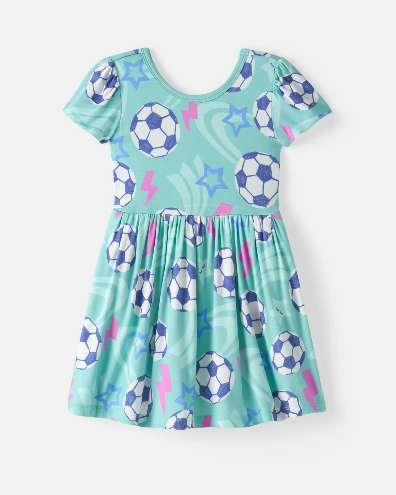 Aqua Soccer Stars Skater Dress - Image 7