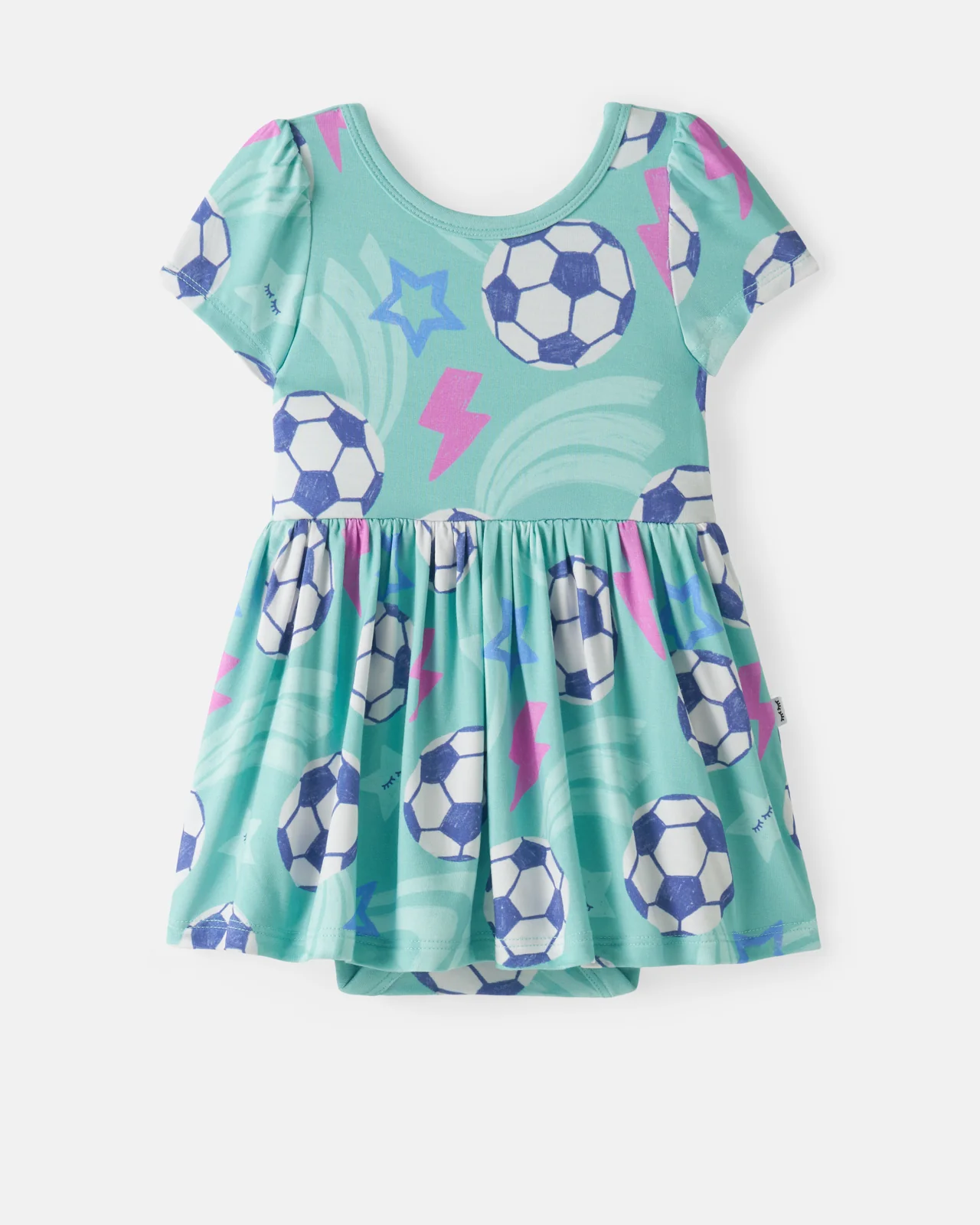 Aqua Soccer Stars Skater Dress with Bodysuit - Image 4