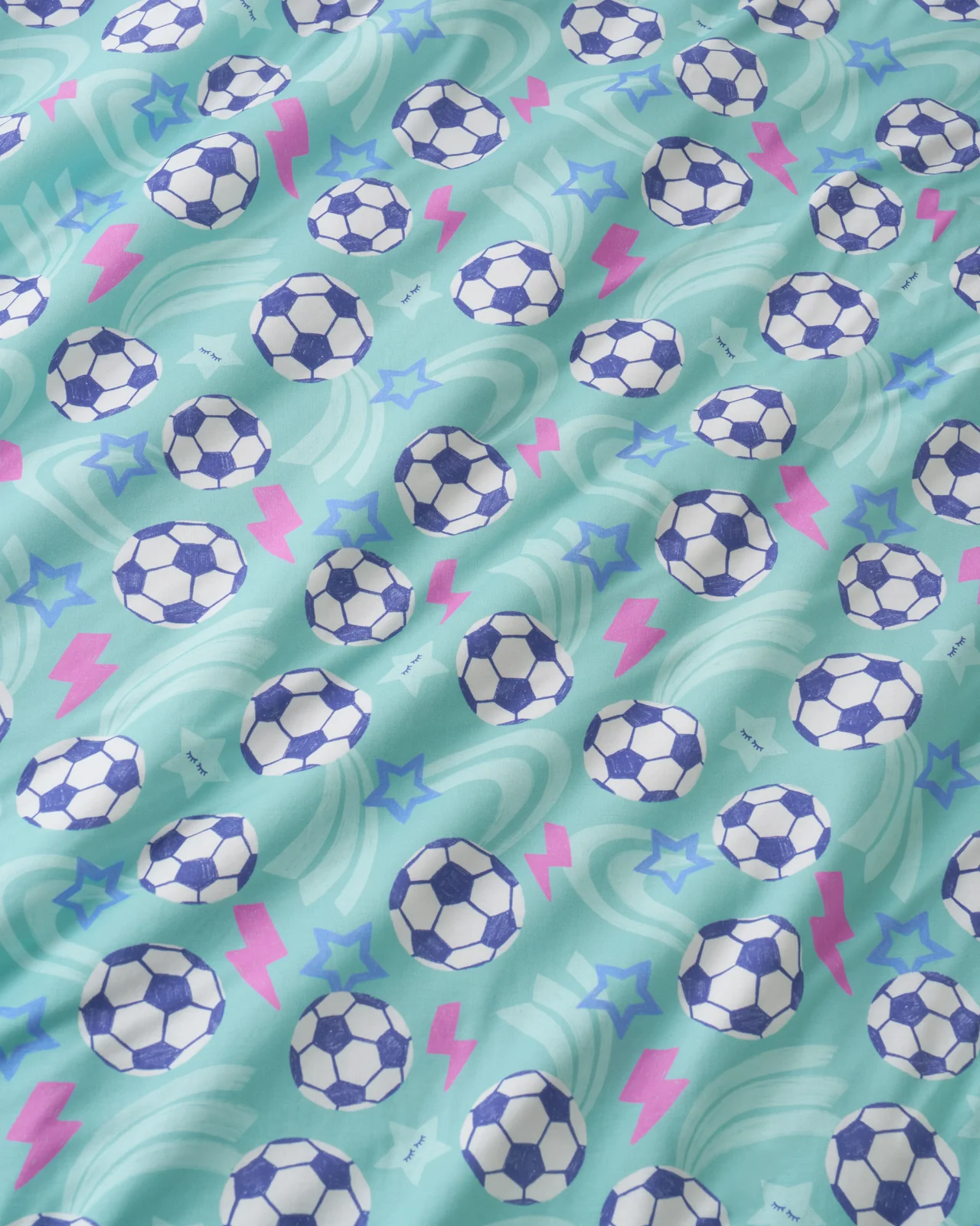 Aqua Soccer Stars Large Cloud Blanket® - Image 4