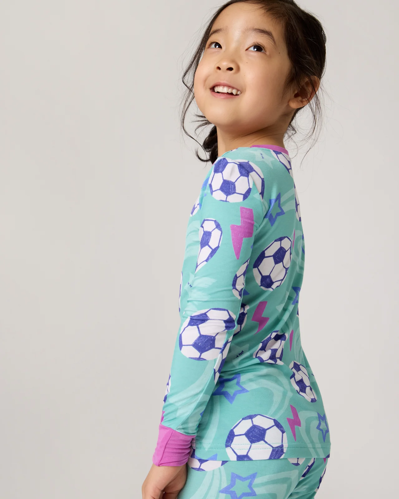 Aqua Soccer Stars Two-Piece Pajama Set - Image 3