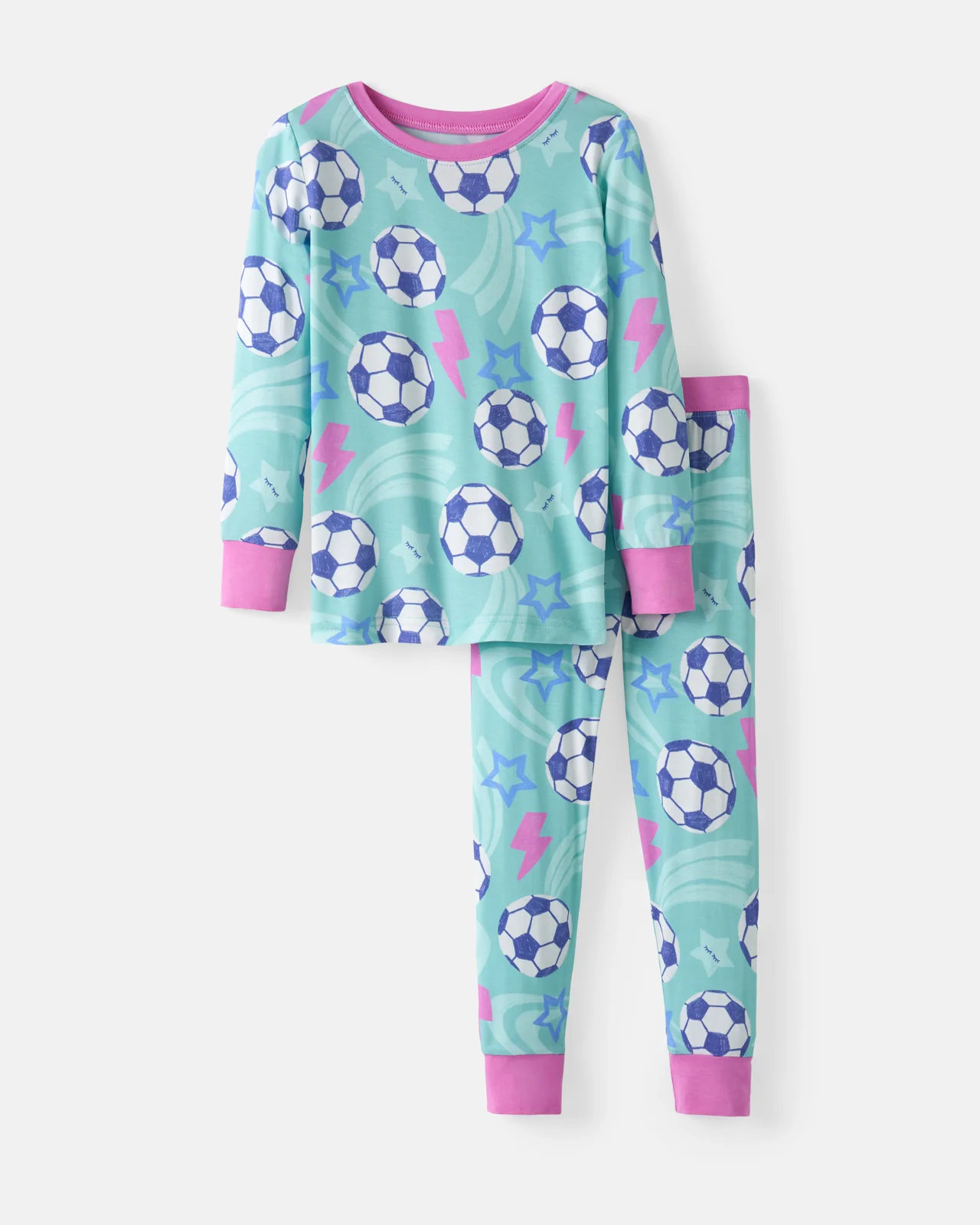 Aqua Soccer Stars Two-Piece Pajama Set - Image 5
