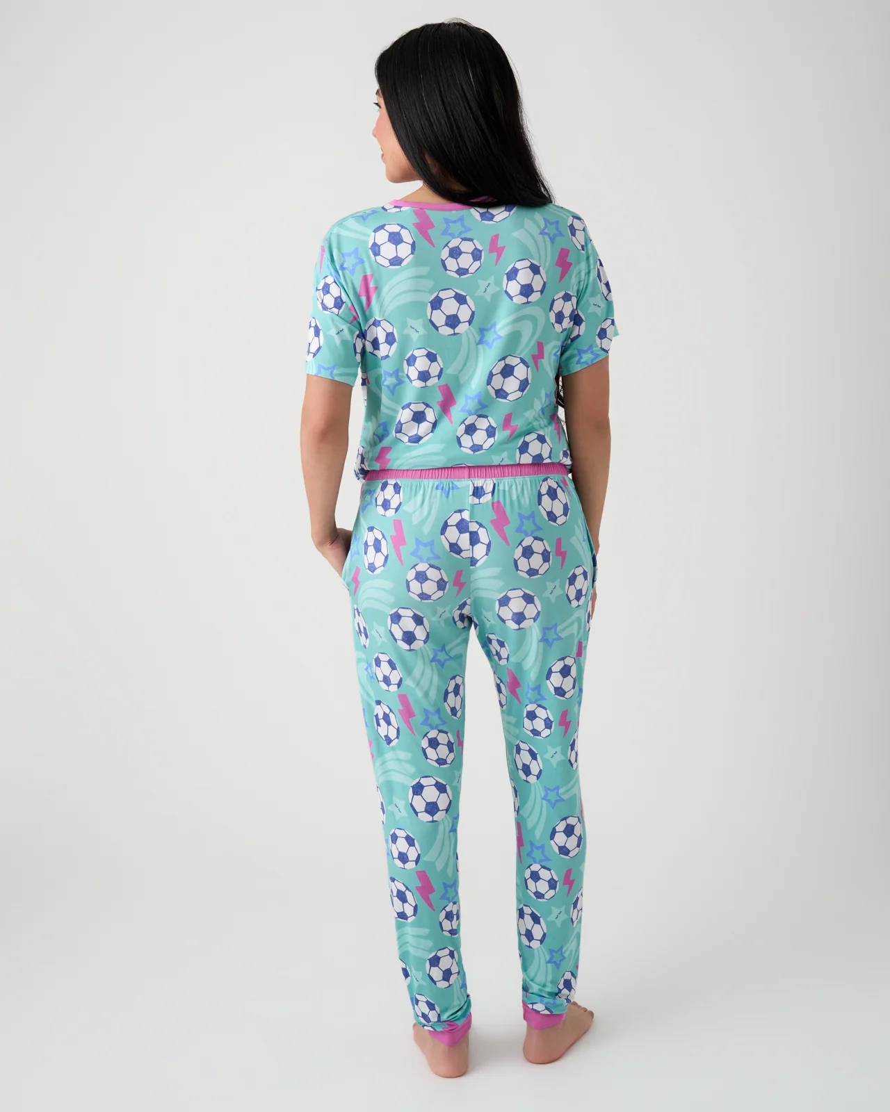 Aqua Soccer Stars Women's Pajama Pants - Image 3