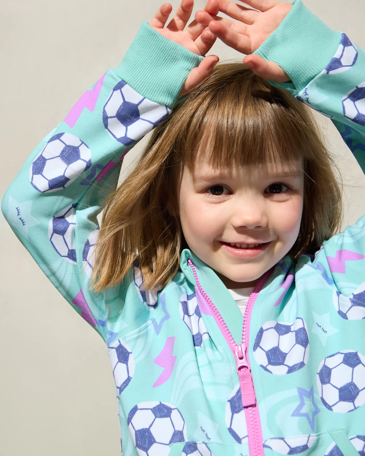 Aqua Soccer Stars Zip Hoodie - Image 7