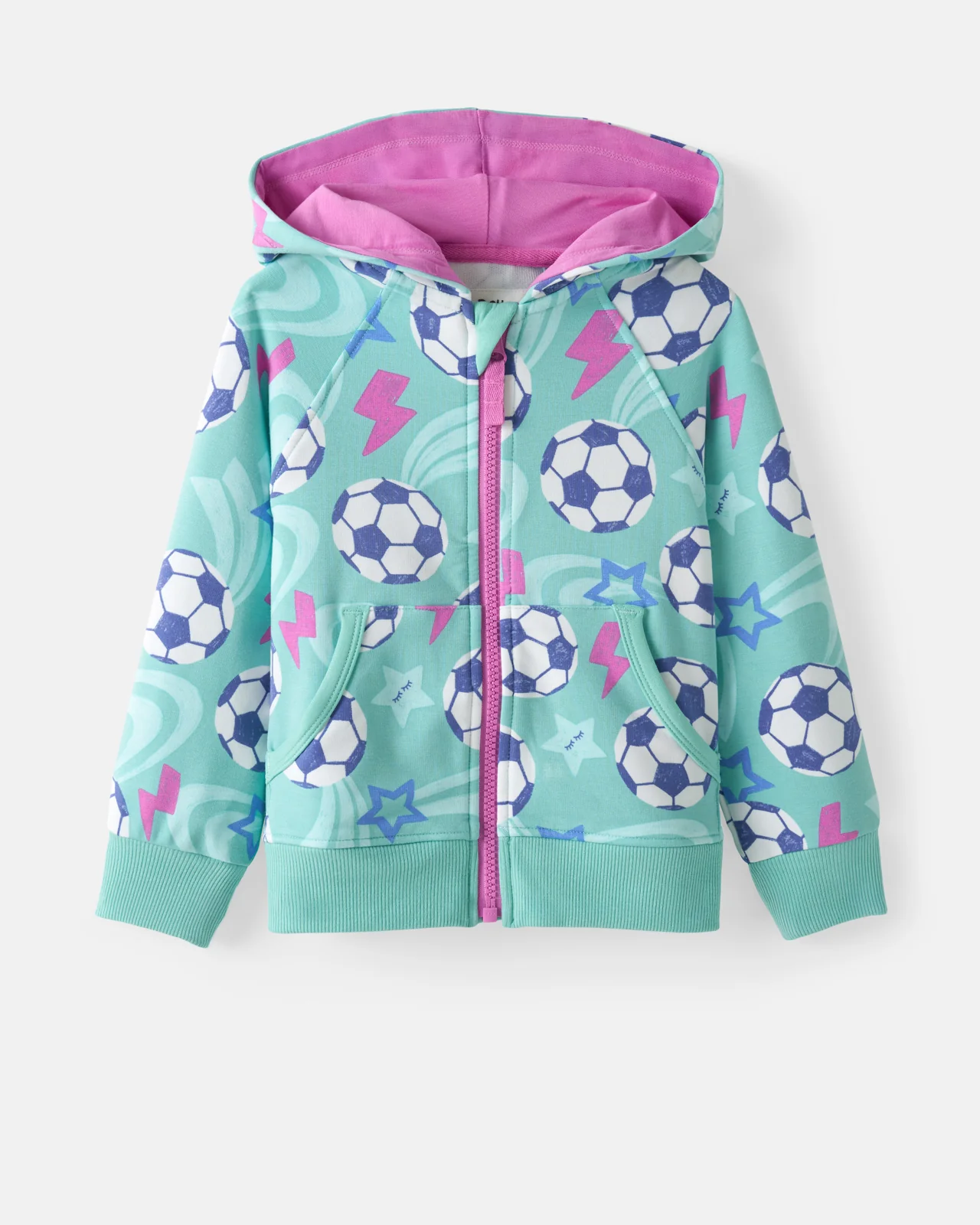 Aqua Soccer Stars Zip Hoodie - Image 8