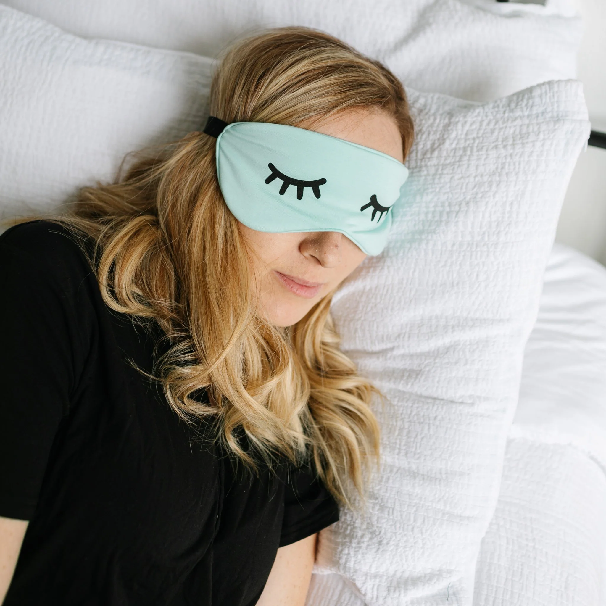 Adult Aquamarine Bamboo Sleep Mask - Image 3