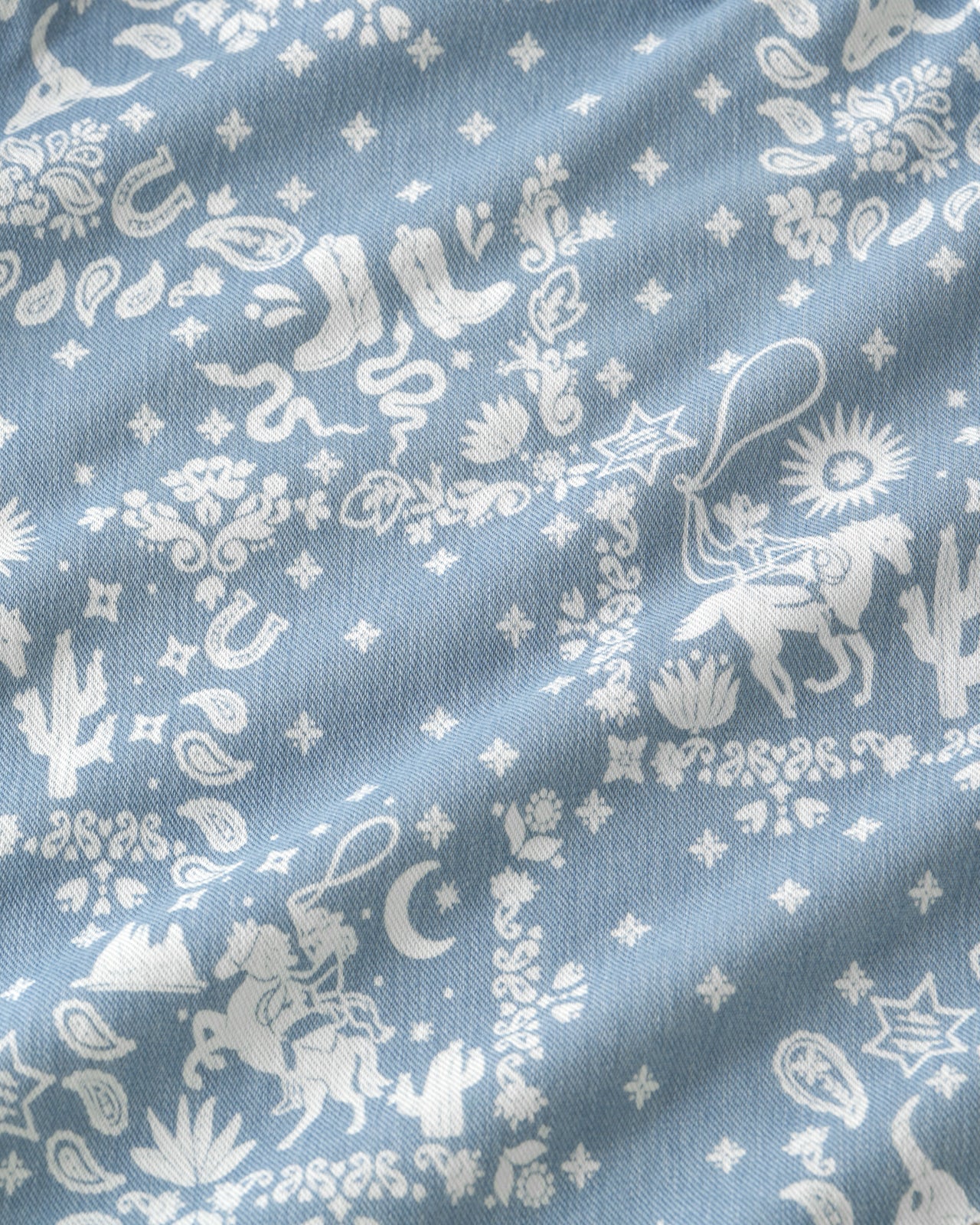 Bandana Blues Denim Button Down Polo - Image 6