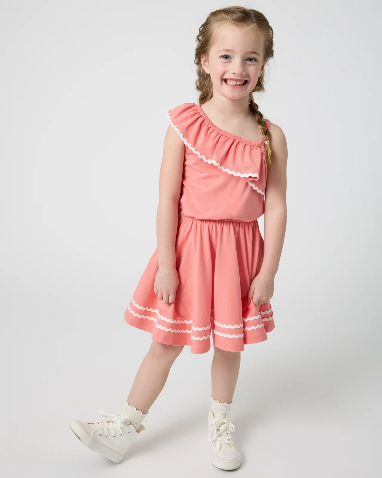 Beach Coral Asymmetrical Dress - Image 4