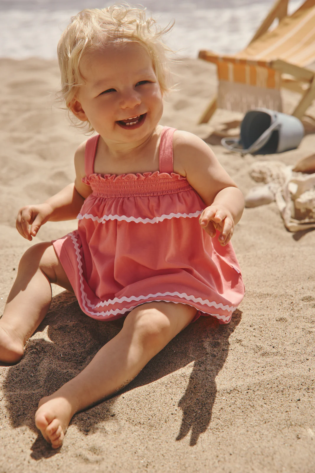 Beach Coral Smocked Top with Bloomer - Image 2