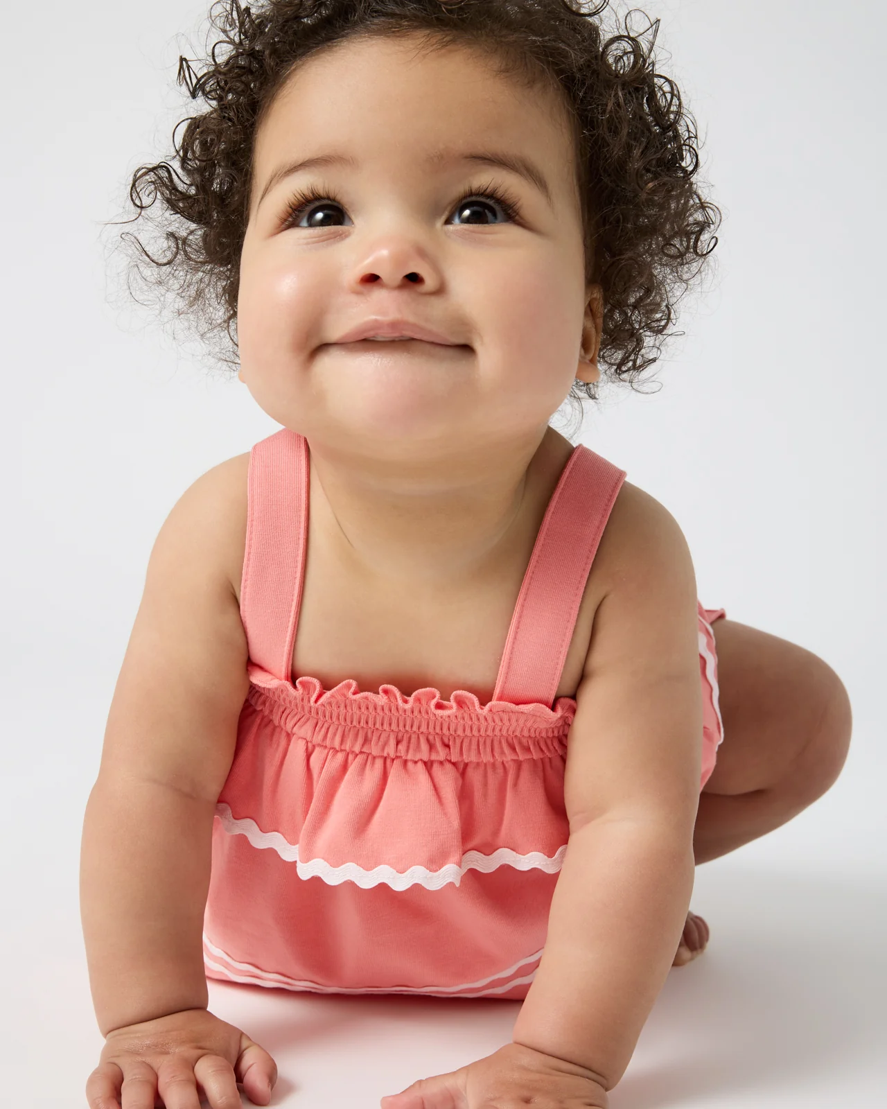Beach Coral Smocked Top with Bloomer - Image 3