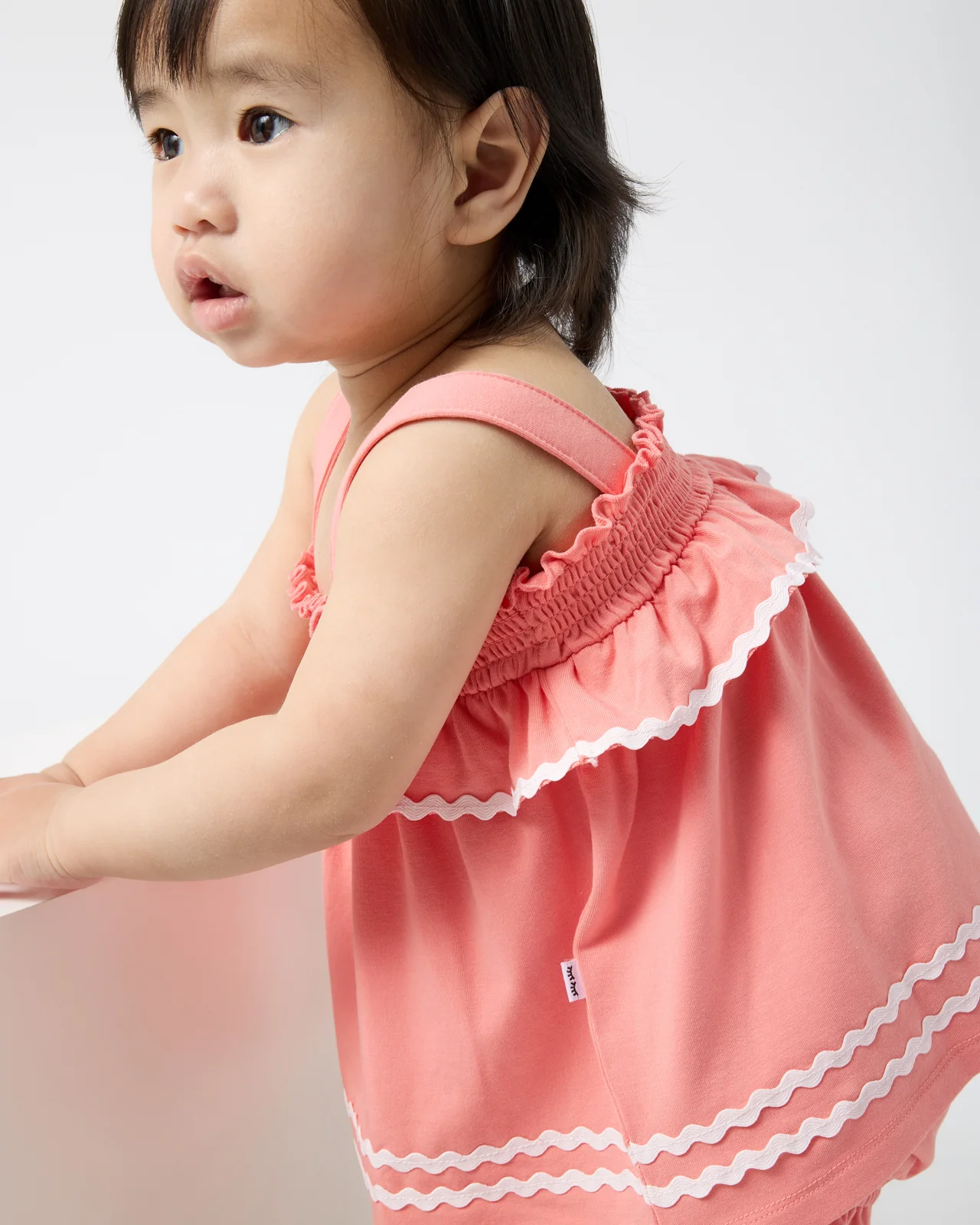 Beach Coral Smocked Top with Bloomer - Image 5