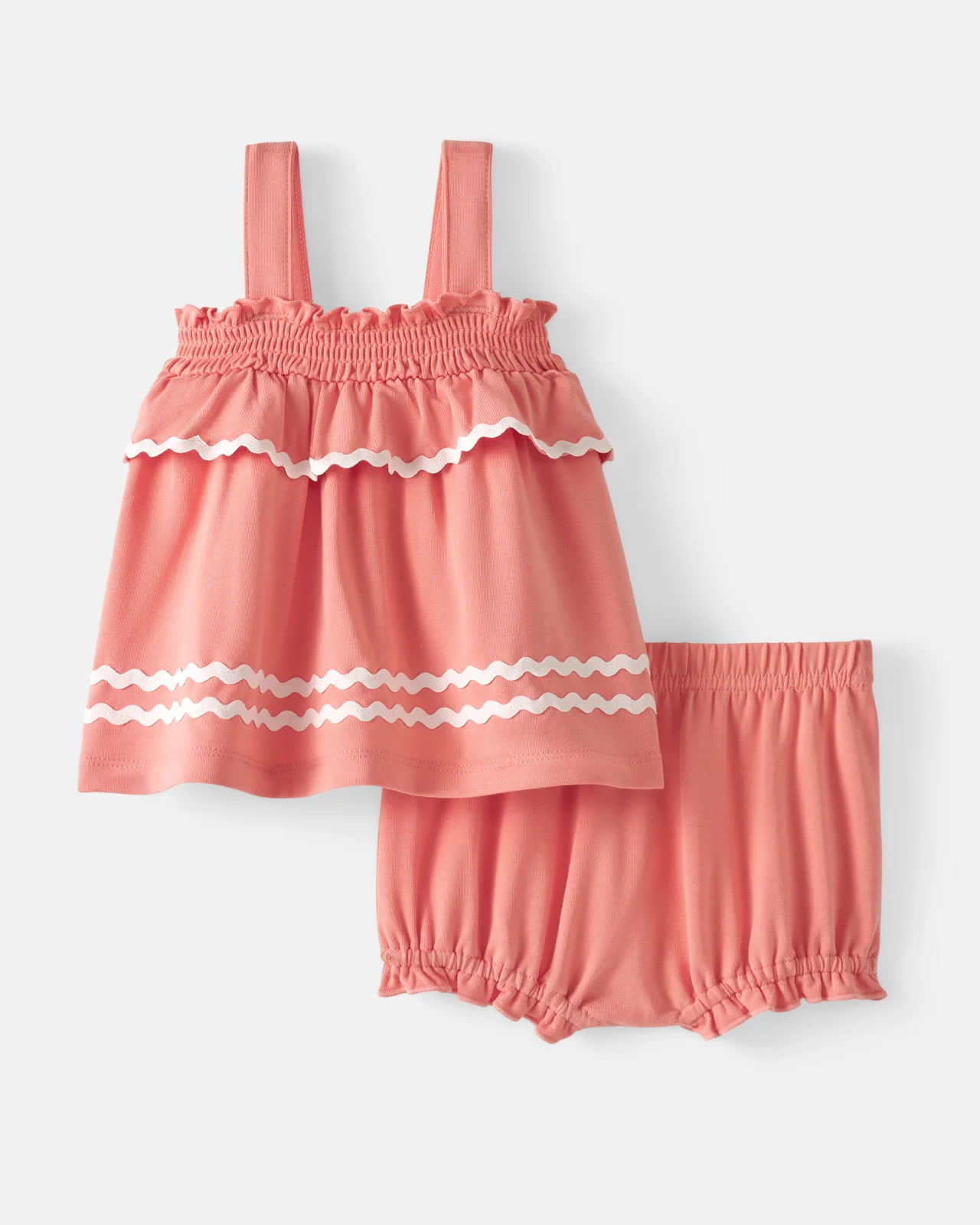 Beach Coral Smocked Top with Bloomer - Image 8