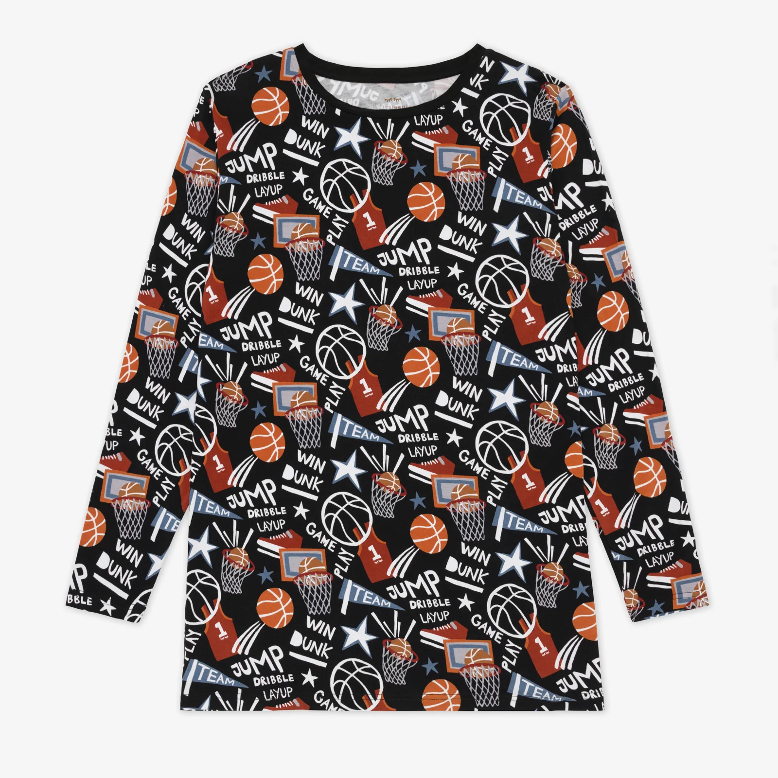 Black Slam Dunk Men's Long Sleeve Pajama Top - Image 4