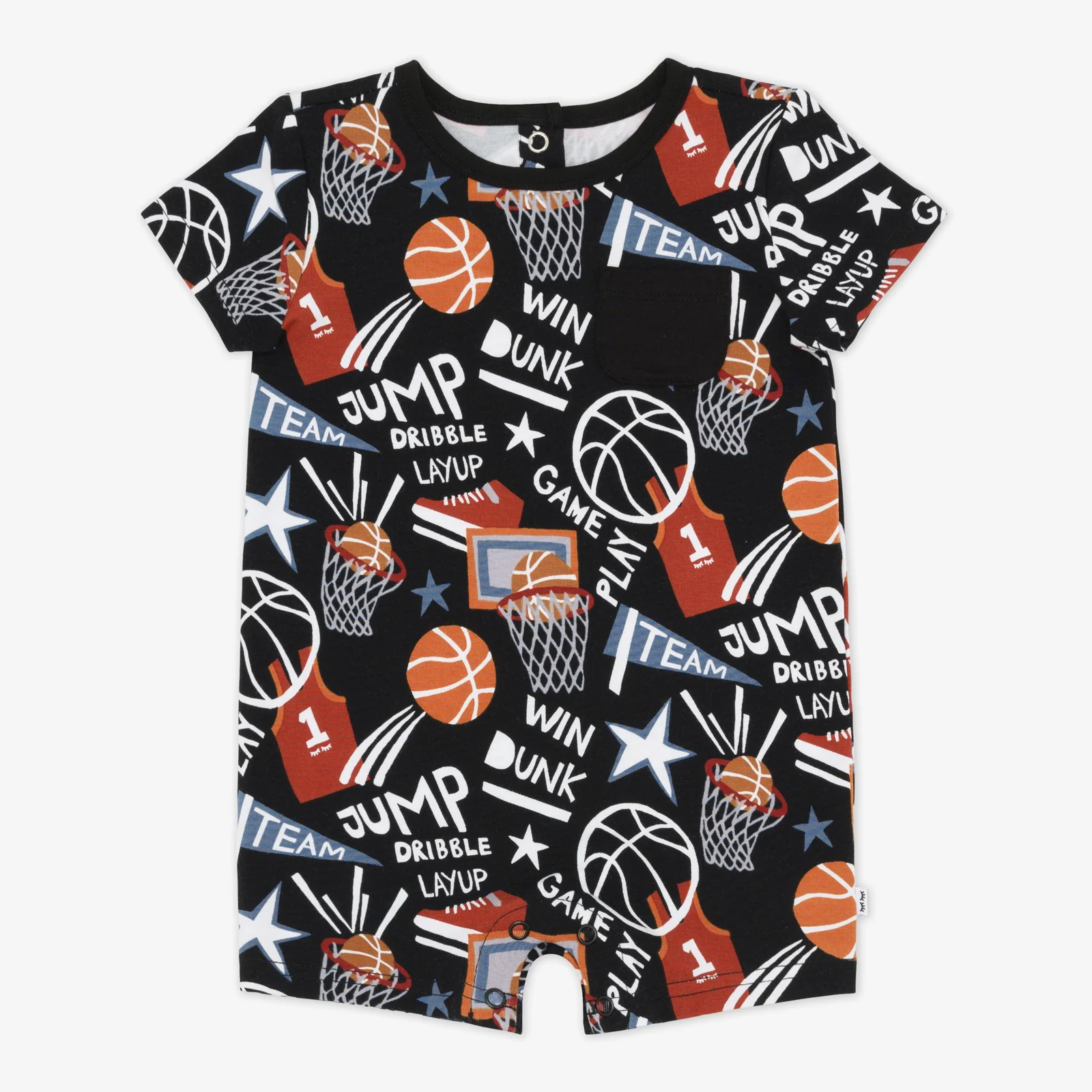 Black Slam Dunk Pocket Shorty Romper - Image 2