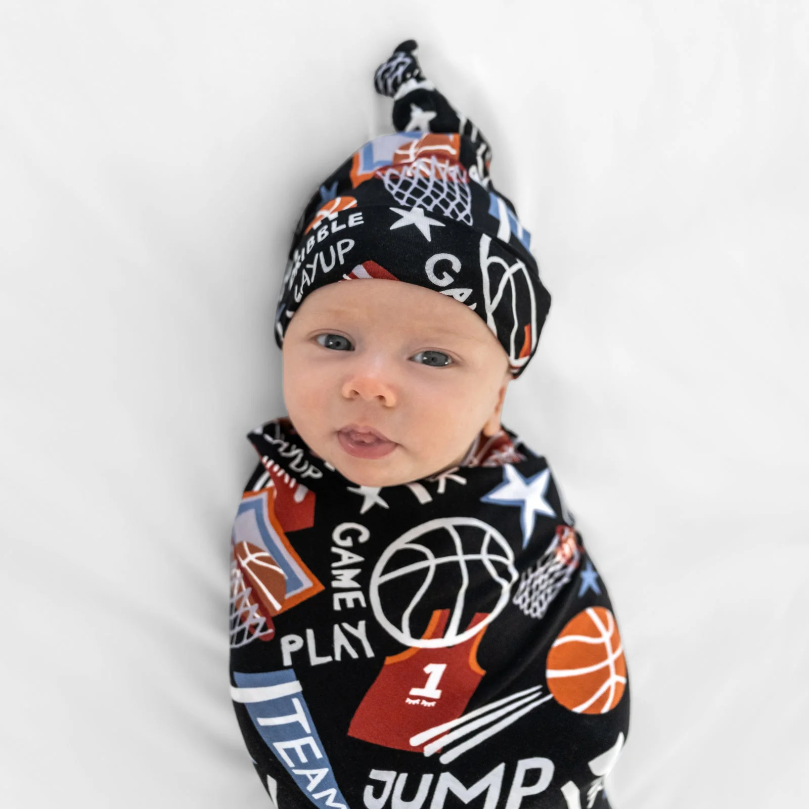 Black Slam Dunk Swaddle & Hat Set - Image 2