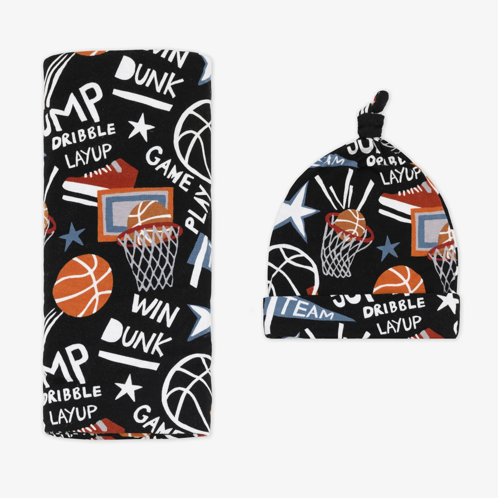 Black Slam Dunk Swaddle & Hat Set - Image 3