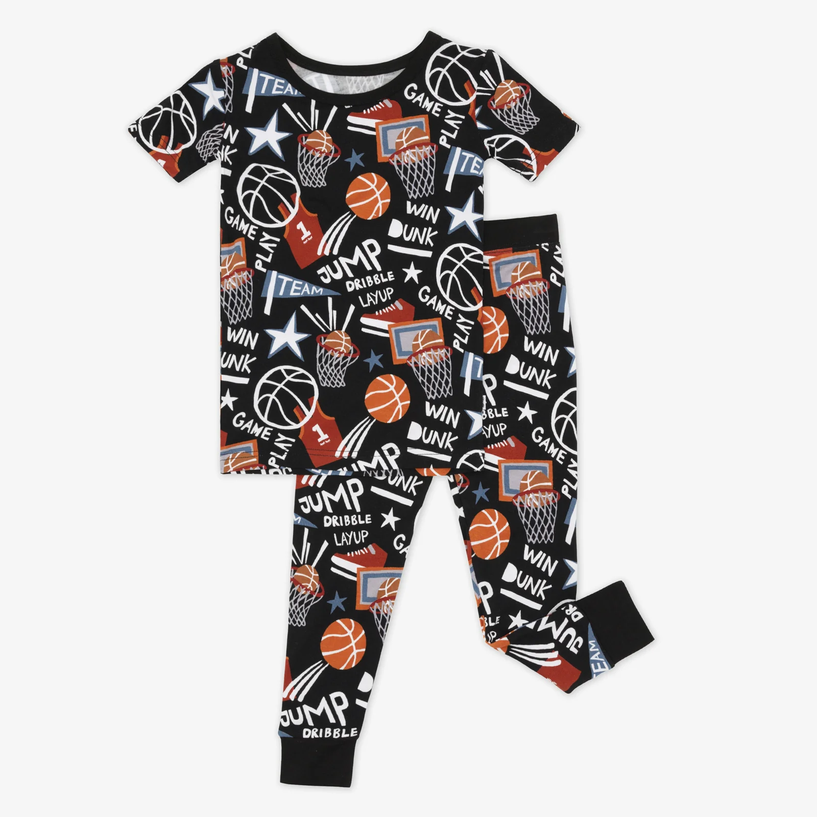 Black Slam Dunk Two-Piece Short Sleeve Pajama Set - Image 3