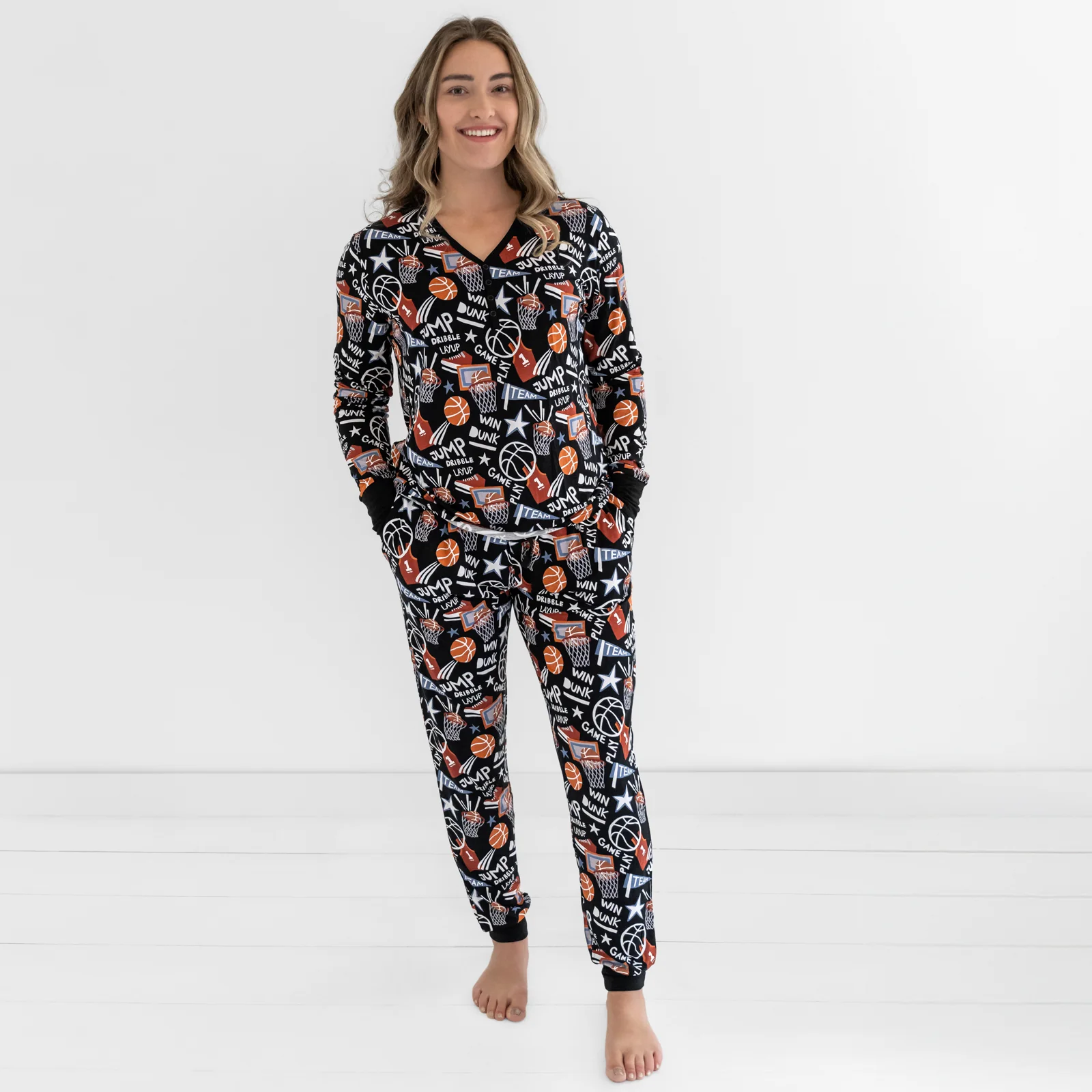 Black Slam Dunk Women's Pajama Pants - Image 3