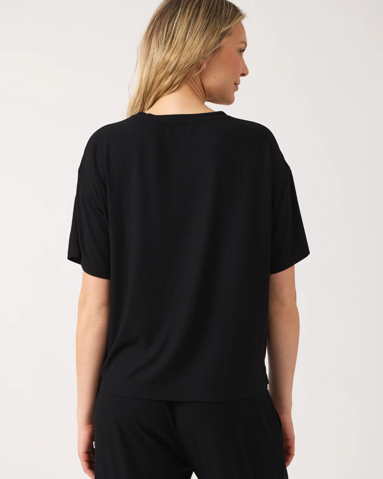 Black Women's Ribbed Boxy Tee - Image 3