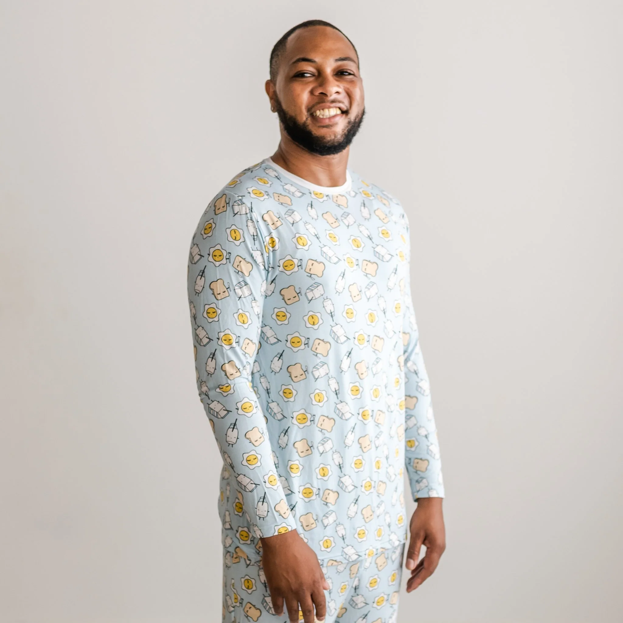 Blue Breakfast Buddies Men's Pajama Top - Image 5