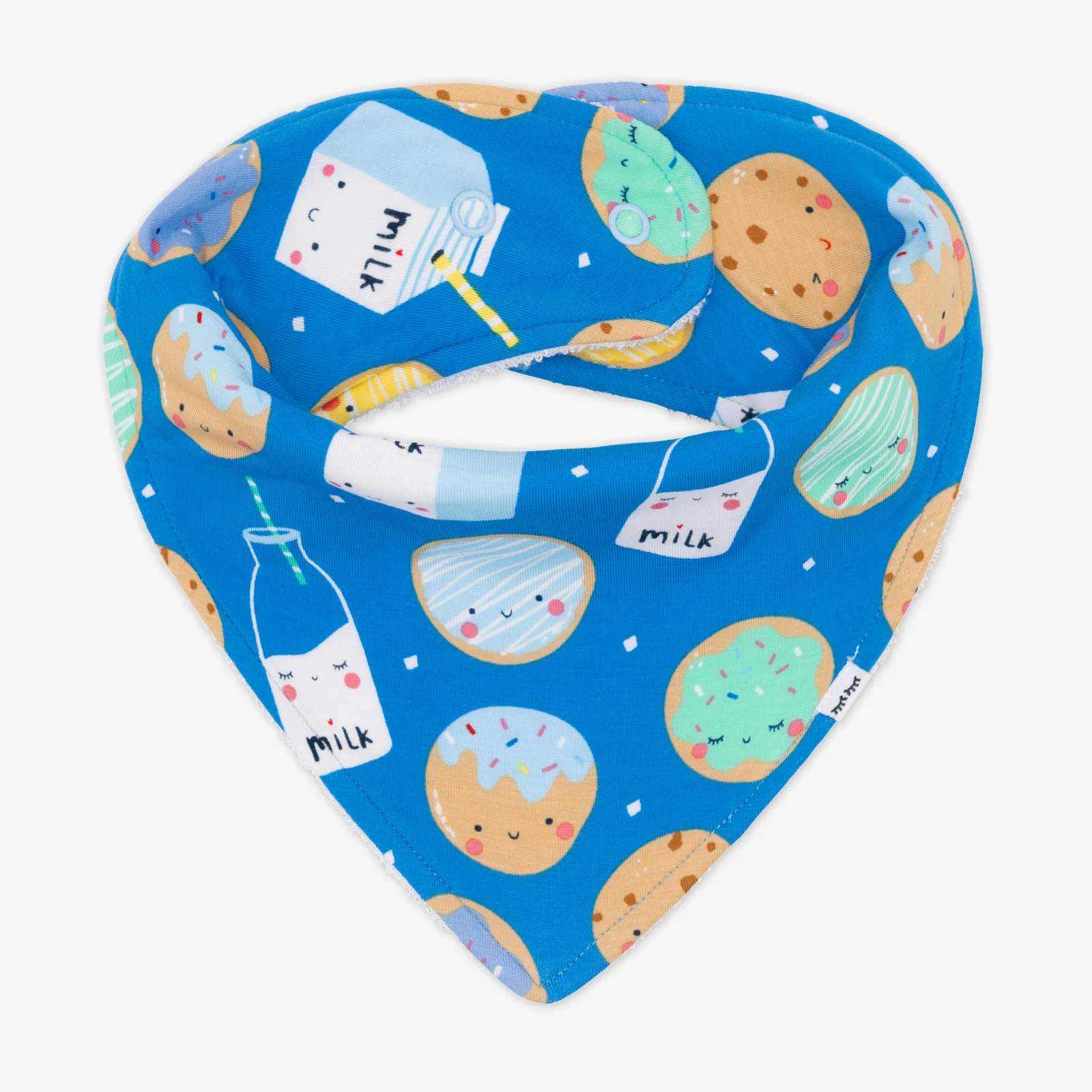 Blue Cookies & Milk Bandana Bib - Image 4