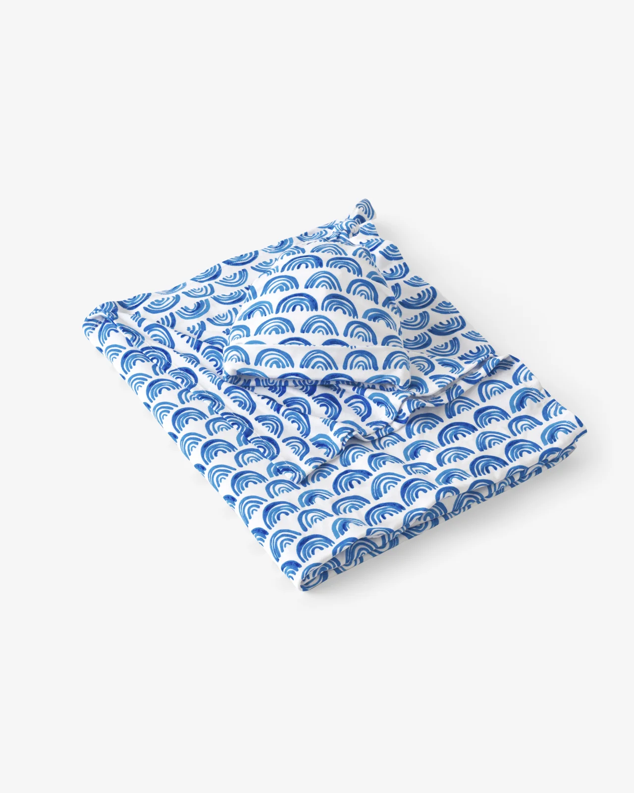 Blue Rainbows Swaddle & Hat Set - Image 6