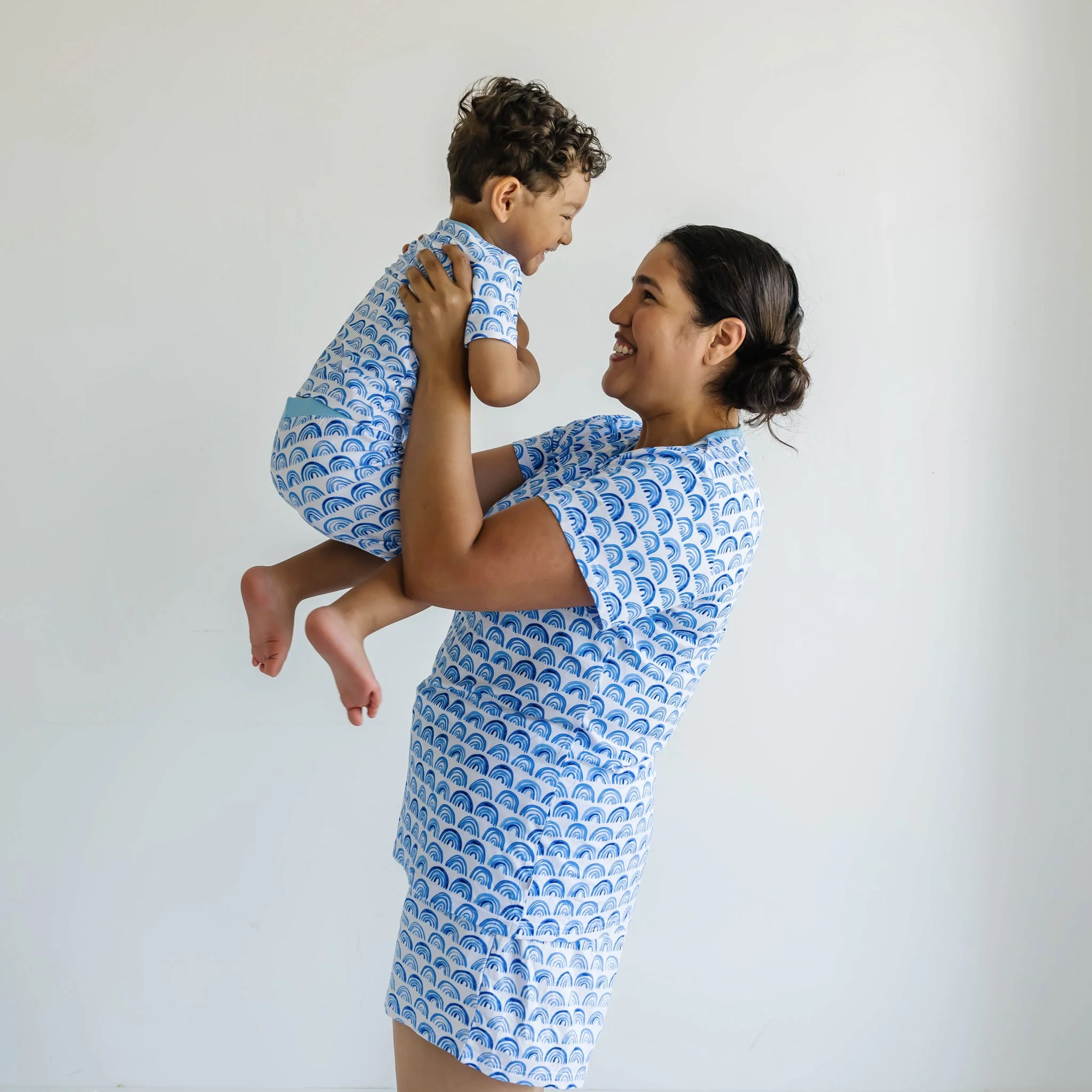 Blue Rainbows Two-Piece Short Sleeve & Shorts Pajama Set - Image 3