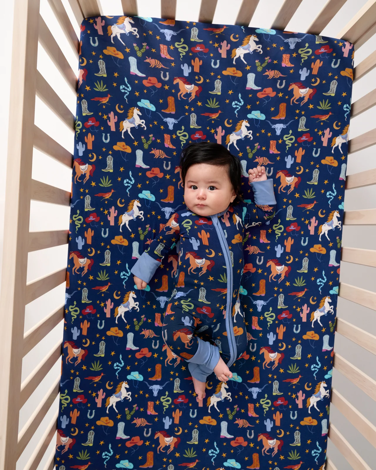 Blue Rancher Roundup Fitted Crib Sheet - Image 2