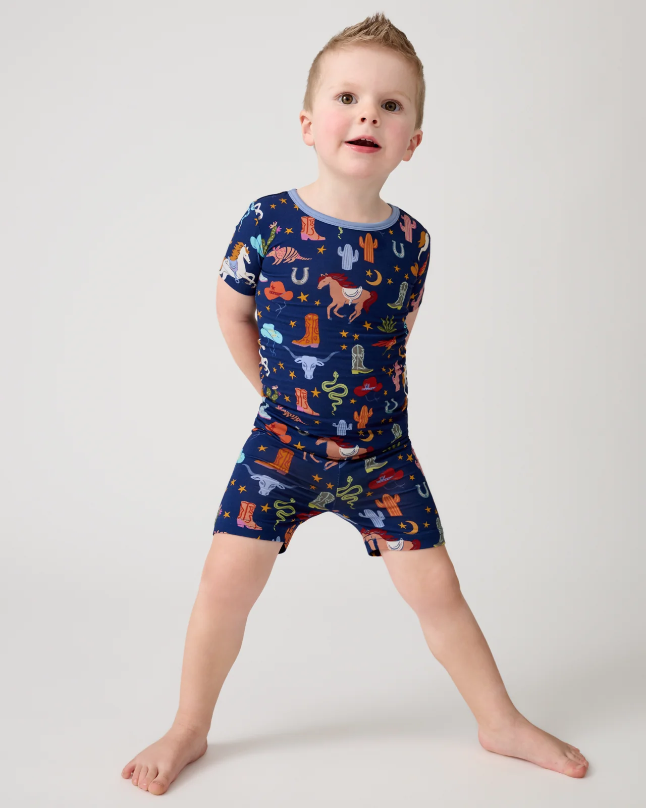 Blue Rancher Roundup Two-Piece Short Sleeve & Shorts Pajama Set - Image 2