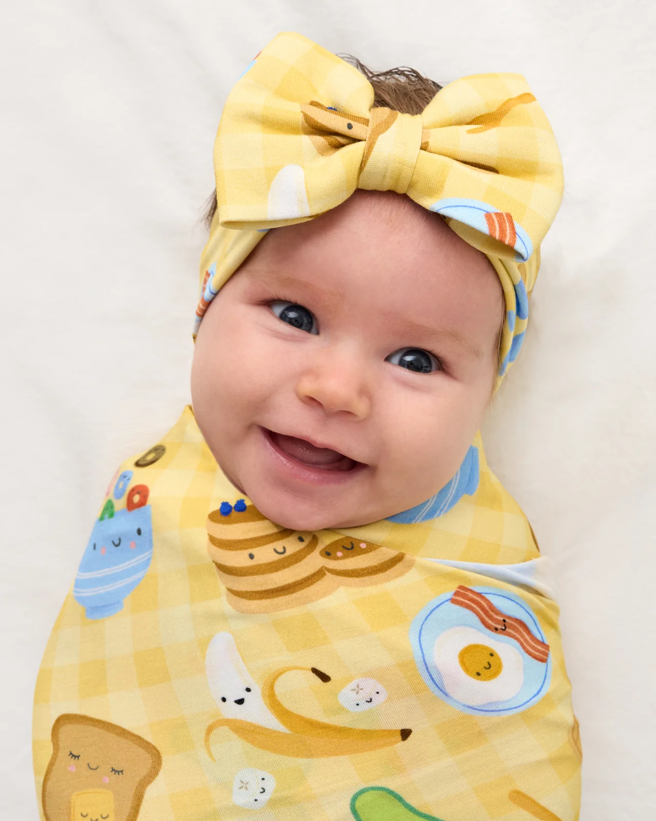 Breakfast Bunch Swaddle & Luxe Bow Headband Set - Image 2