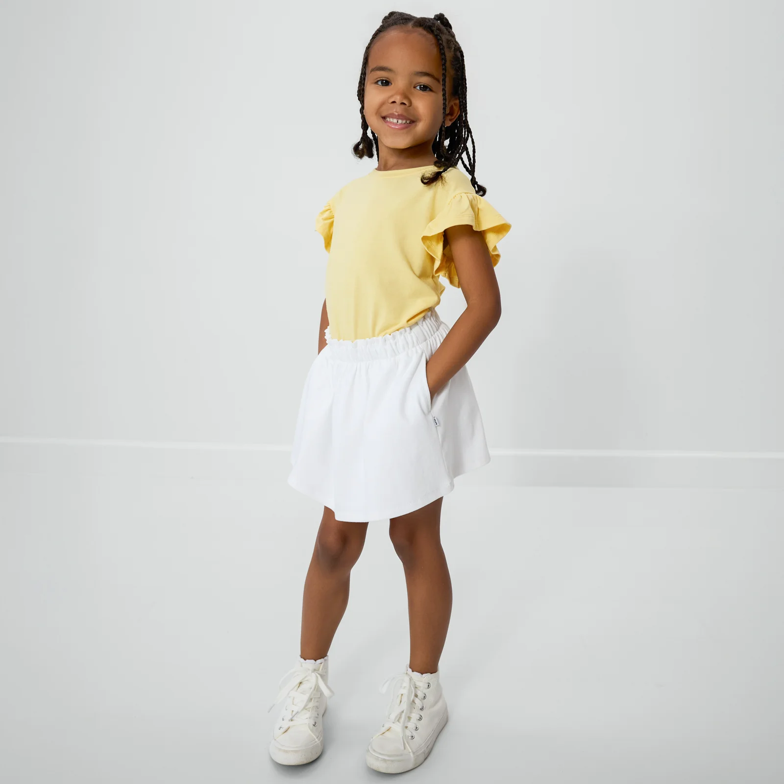 Bright White Denim Skort - Image 2