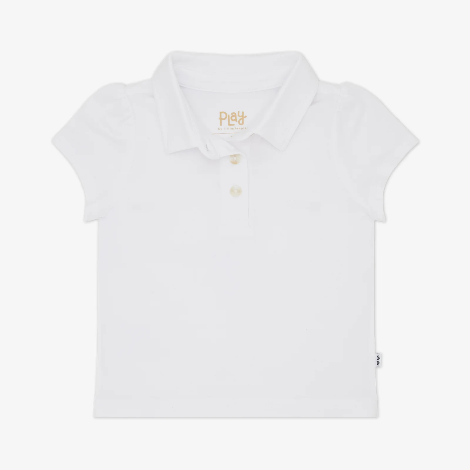 Bright White Puff Sleeve Polo - Image 3