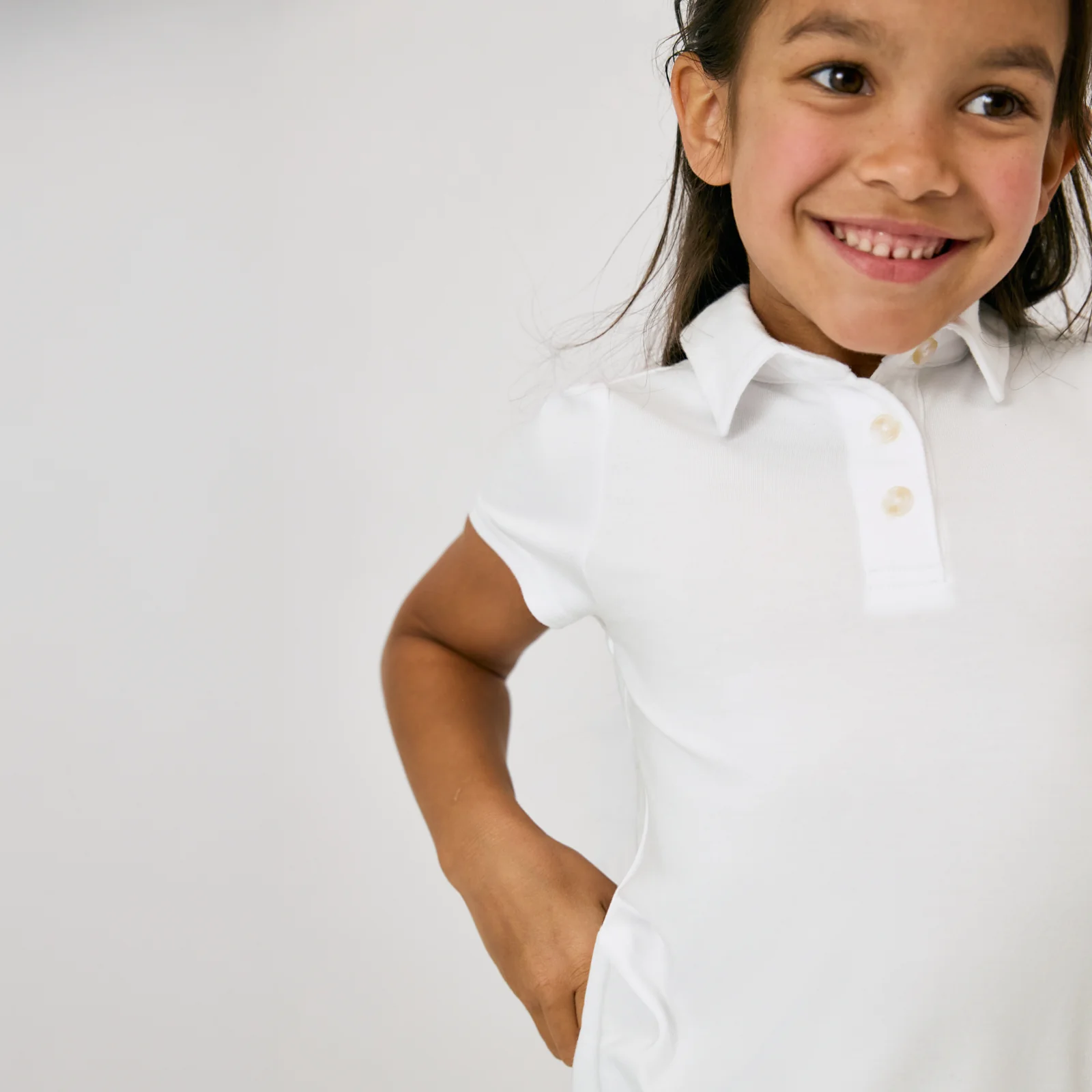 Bright White Puff Sleeve Polo - Image 4