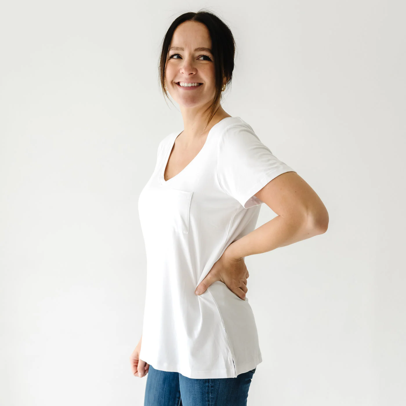 Bright White Women's Perfect Pocket Tee - Image 2