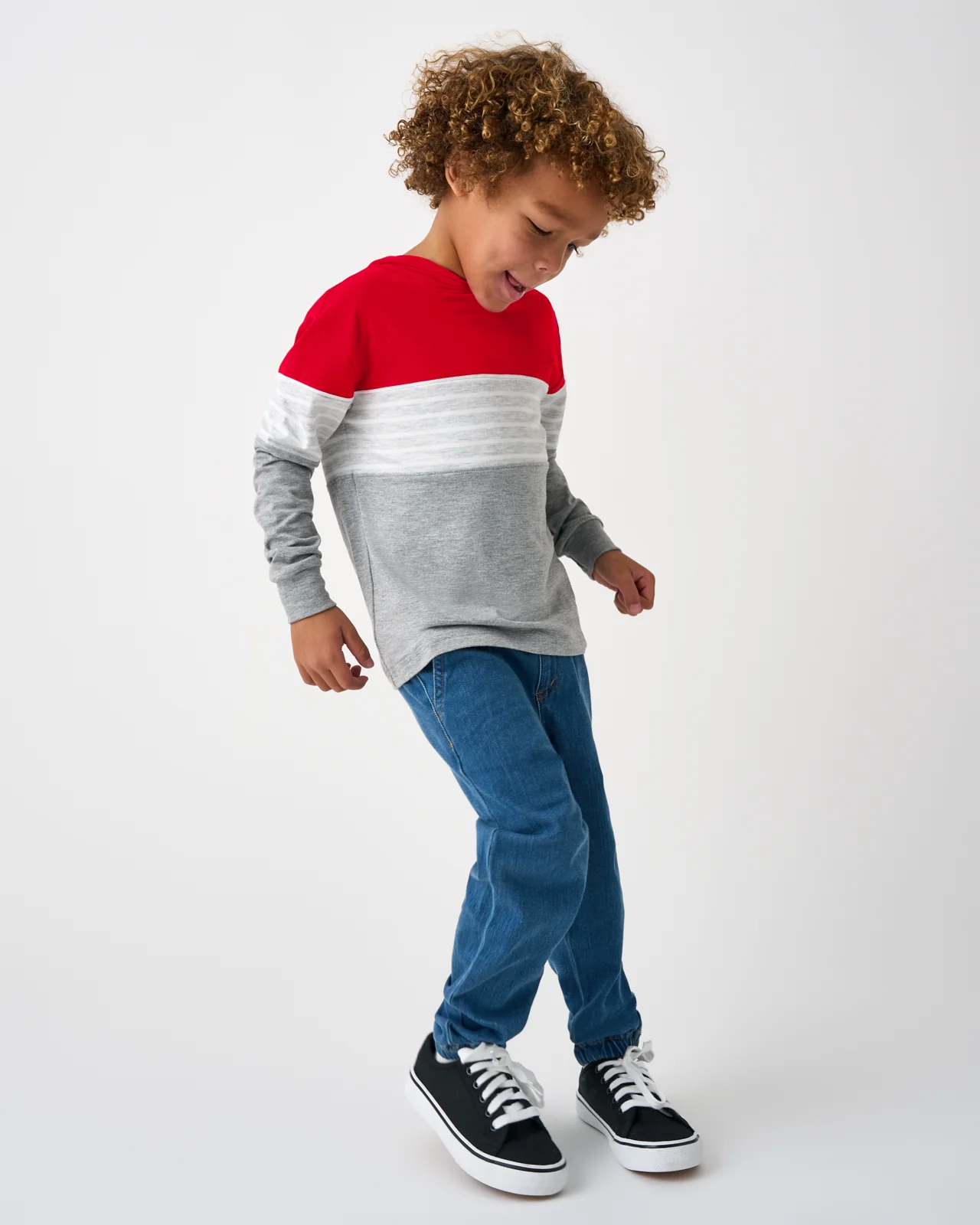 Candy Red Colorblock Hooded Tee - Image 2