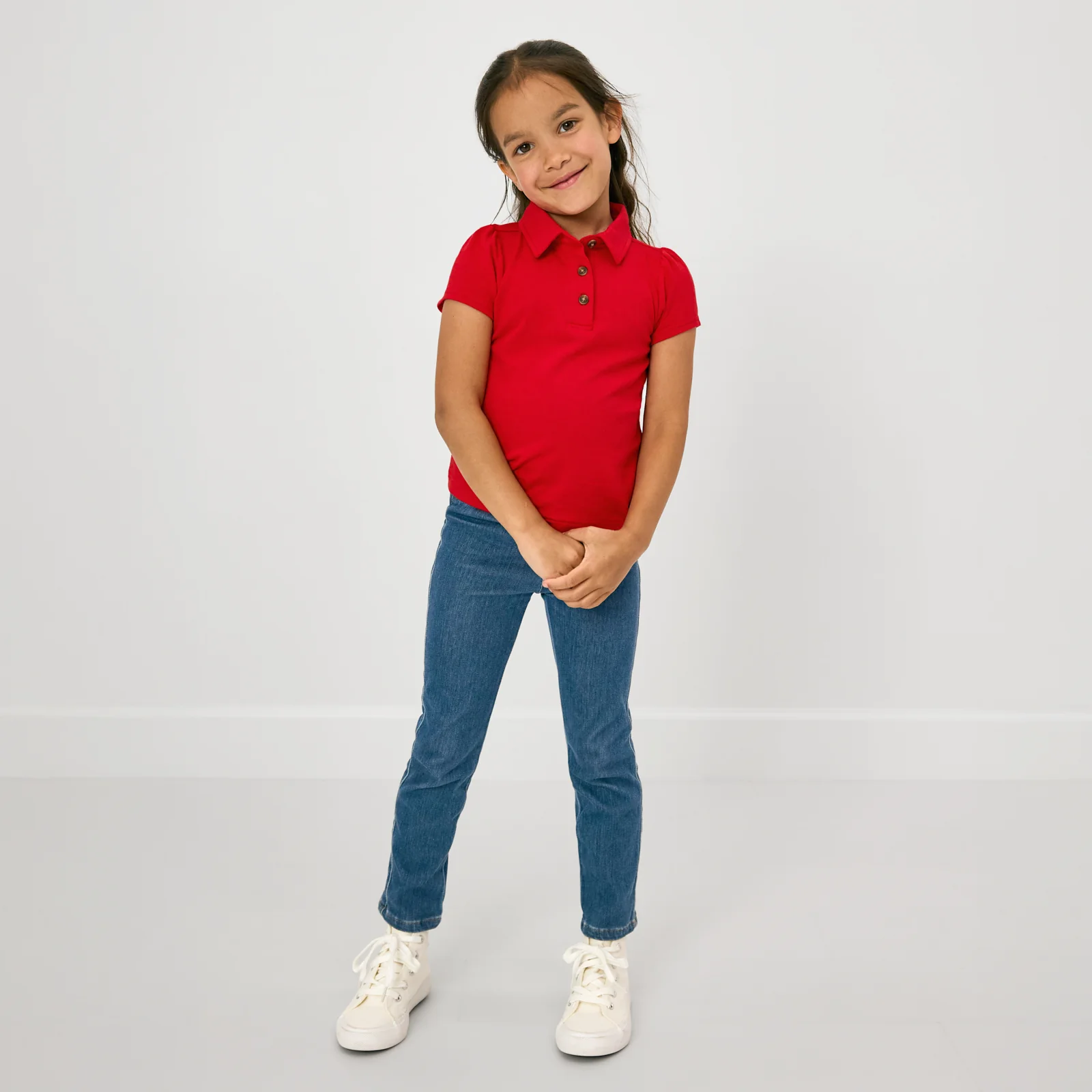 Candy Red Puff Sleeve Polo - Image 2