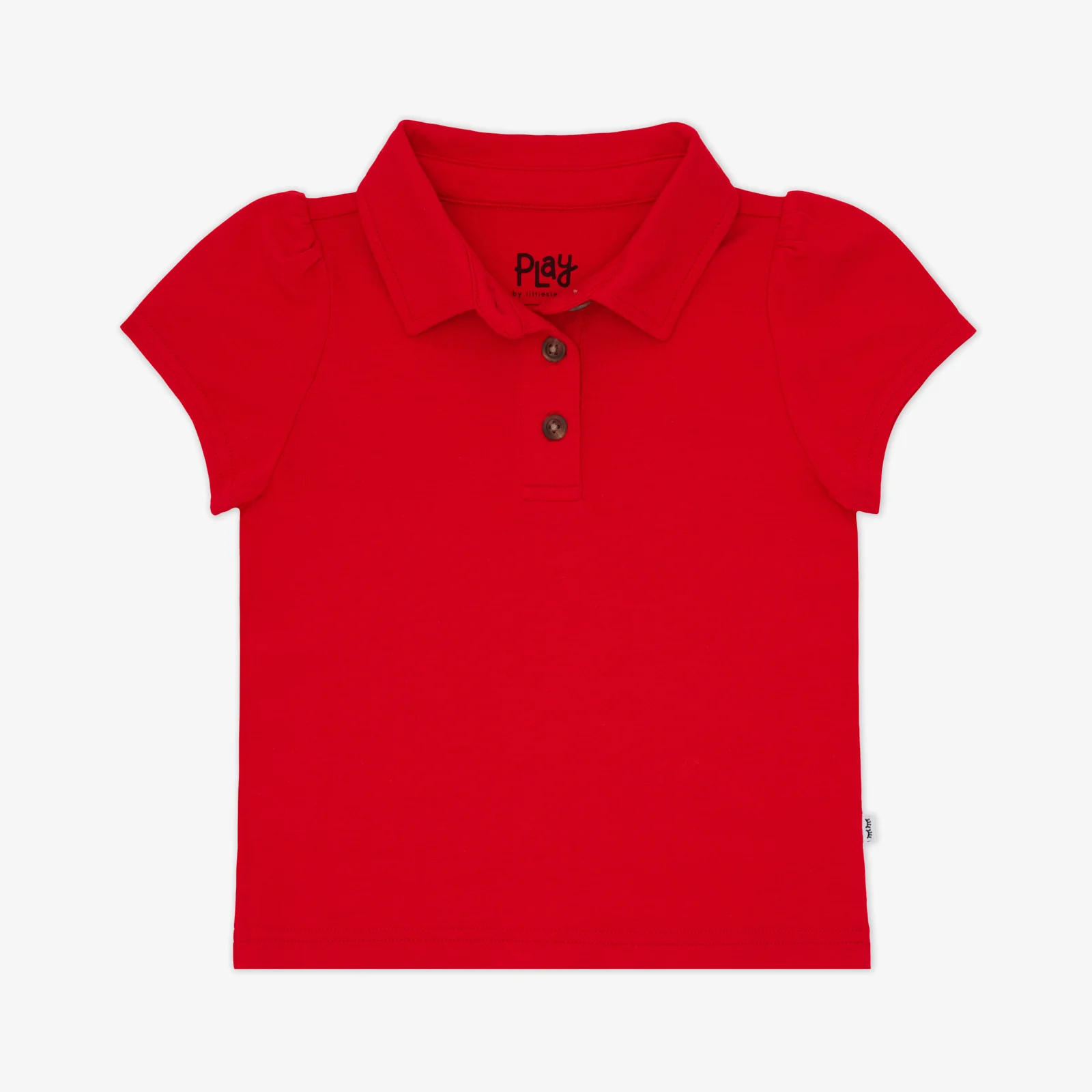 Candy Red Puff Sleeve Polo - Image 3