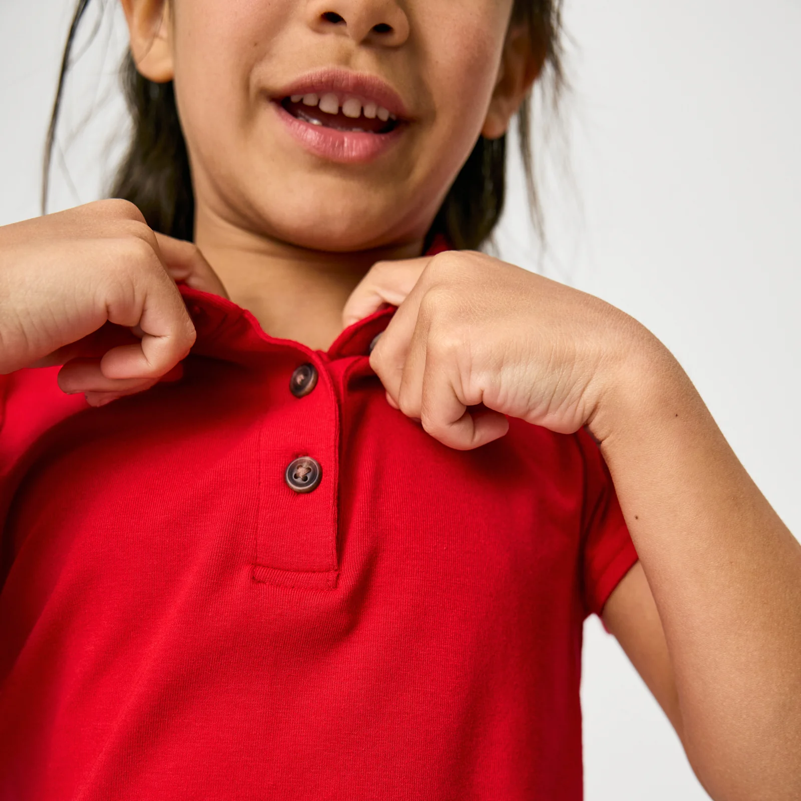 Candy Red Puff Sleeve Polo - Image 4