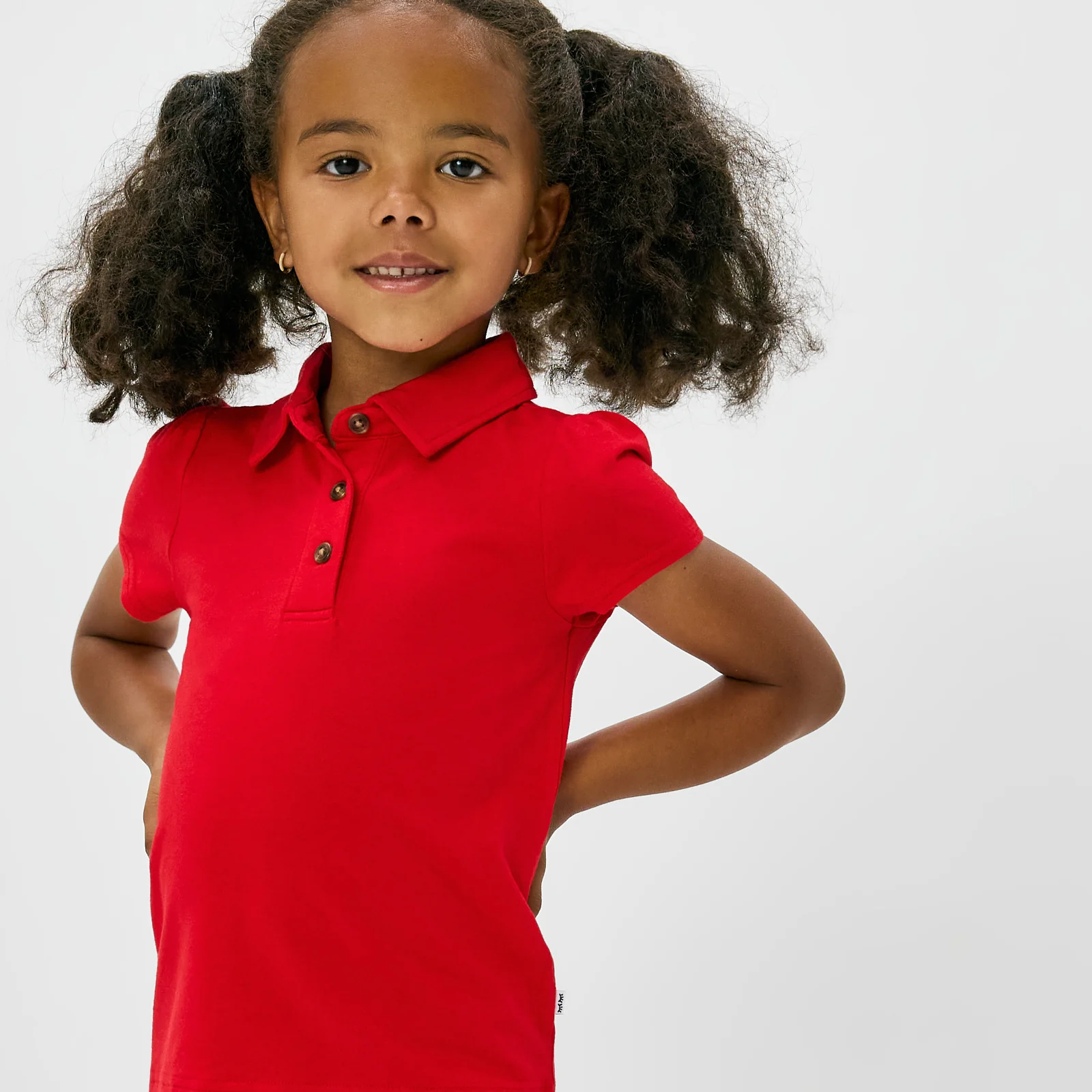 Candy Red Puff Sleeve Polo - Image 6
