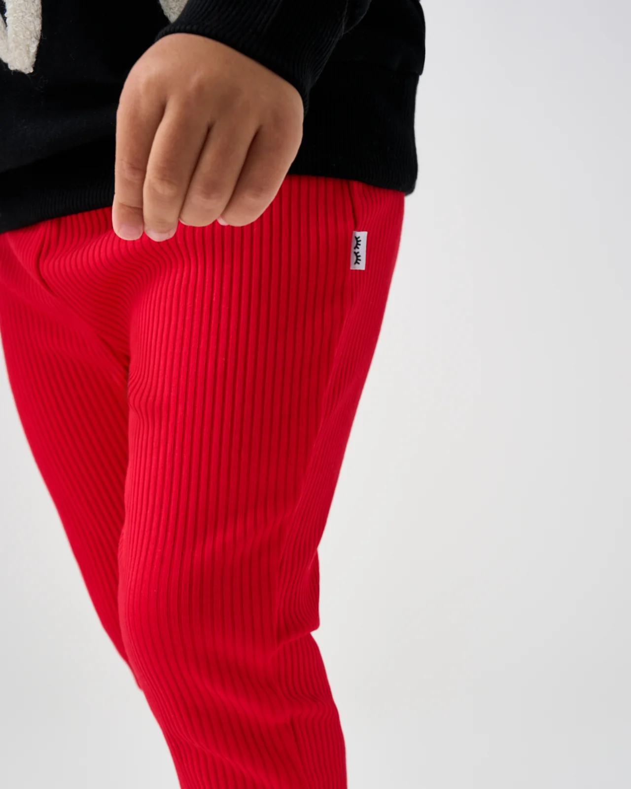Candy Red Ribbed Legging - Image 2
