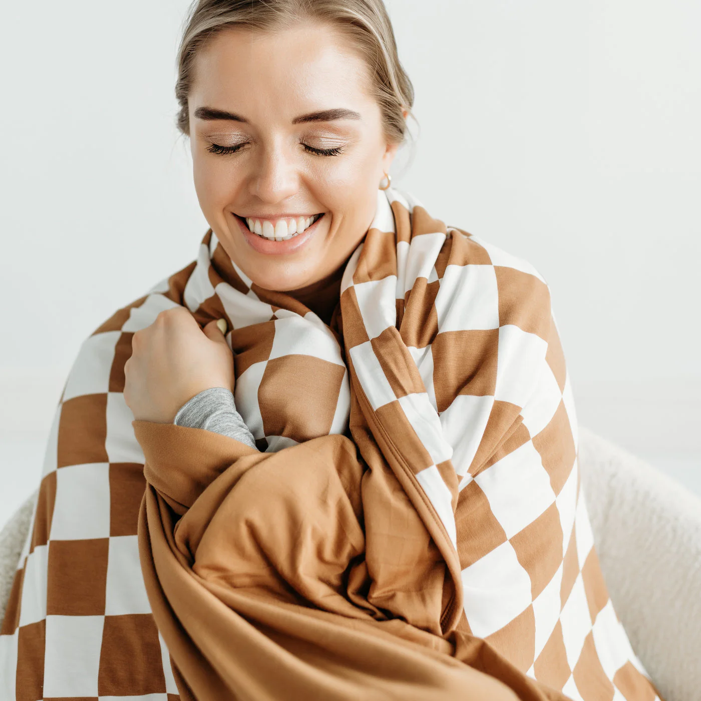 Caramel Checks Oversized Cloud Blanket® - Image 3
