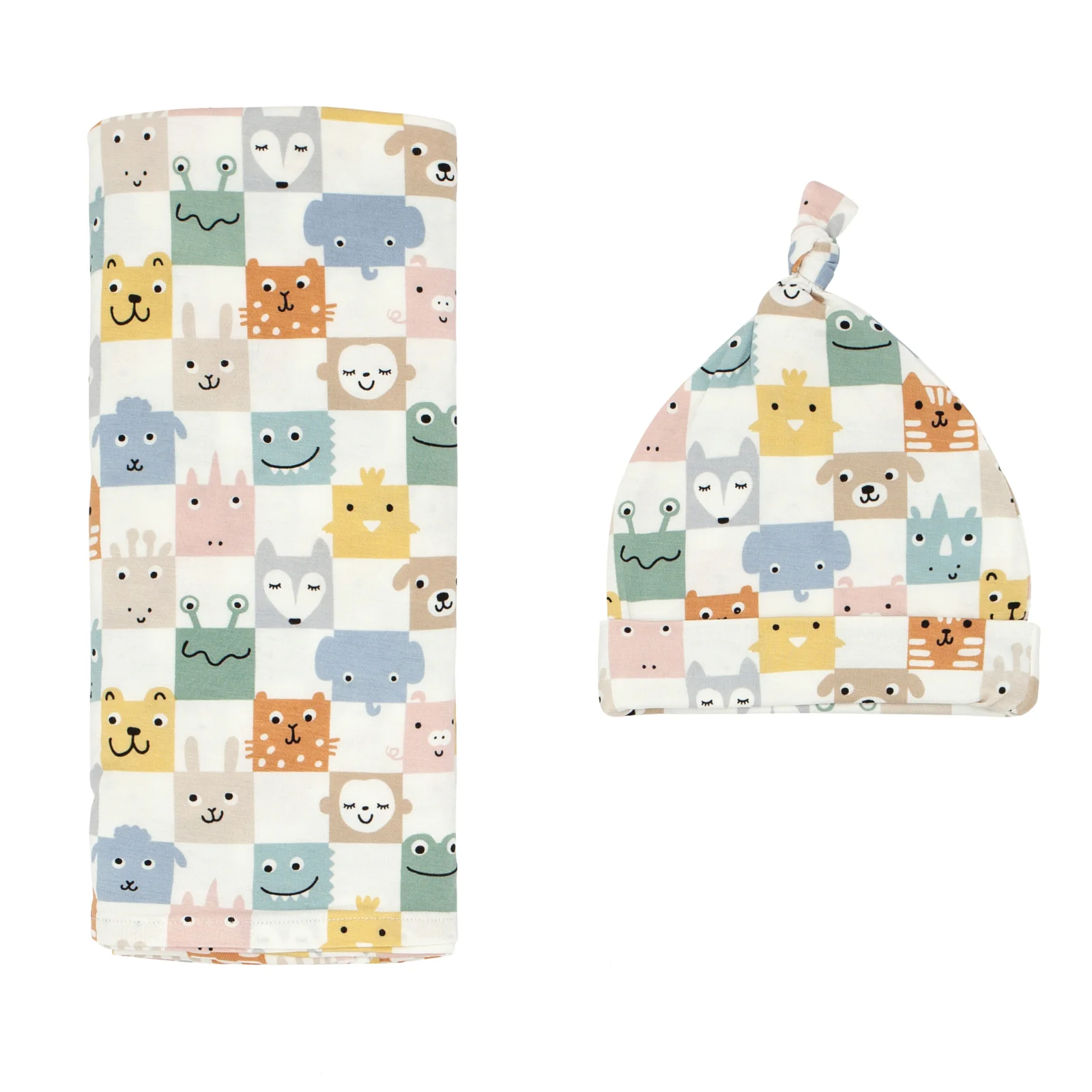 Check Mates Swaddle & Hat Set - Image 4