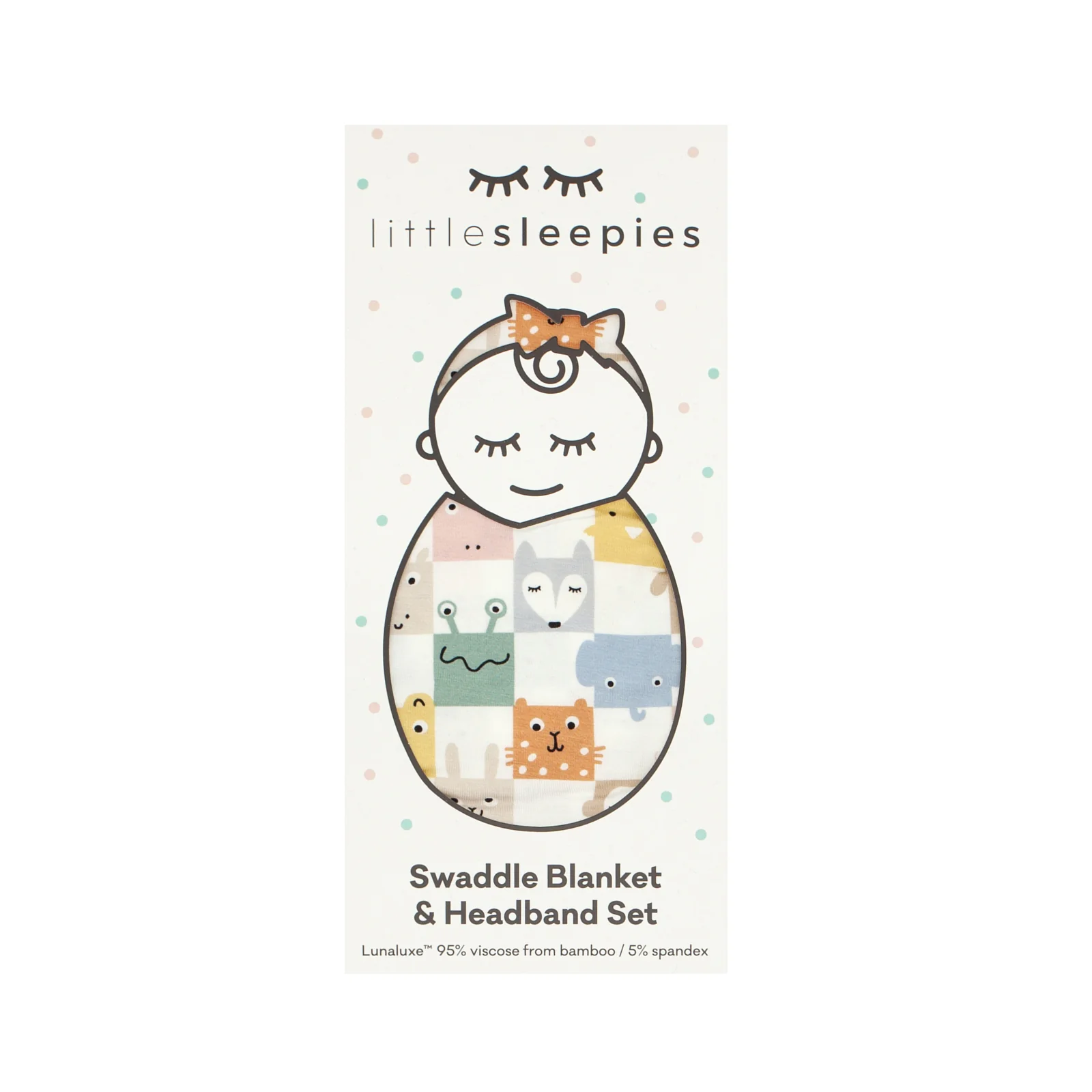 Check Mates Swaddle & Luxe Bow Headband Set - Image 5