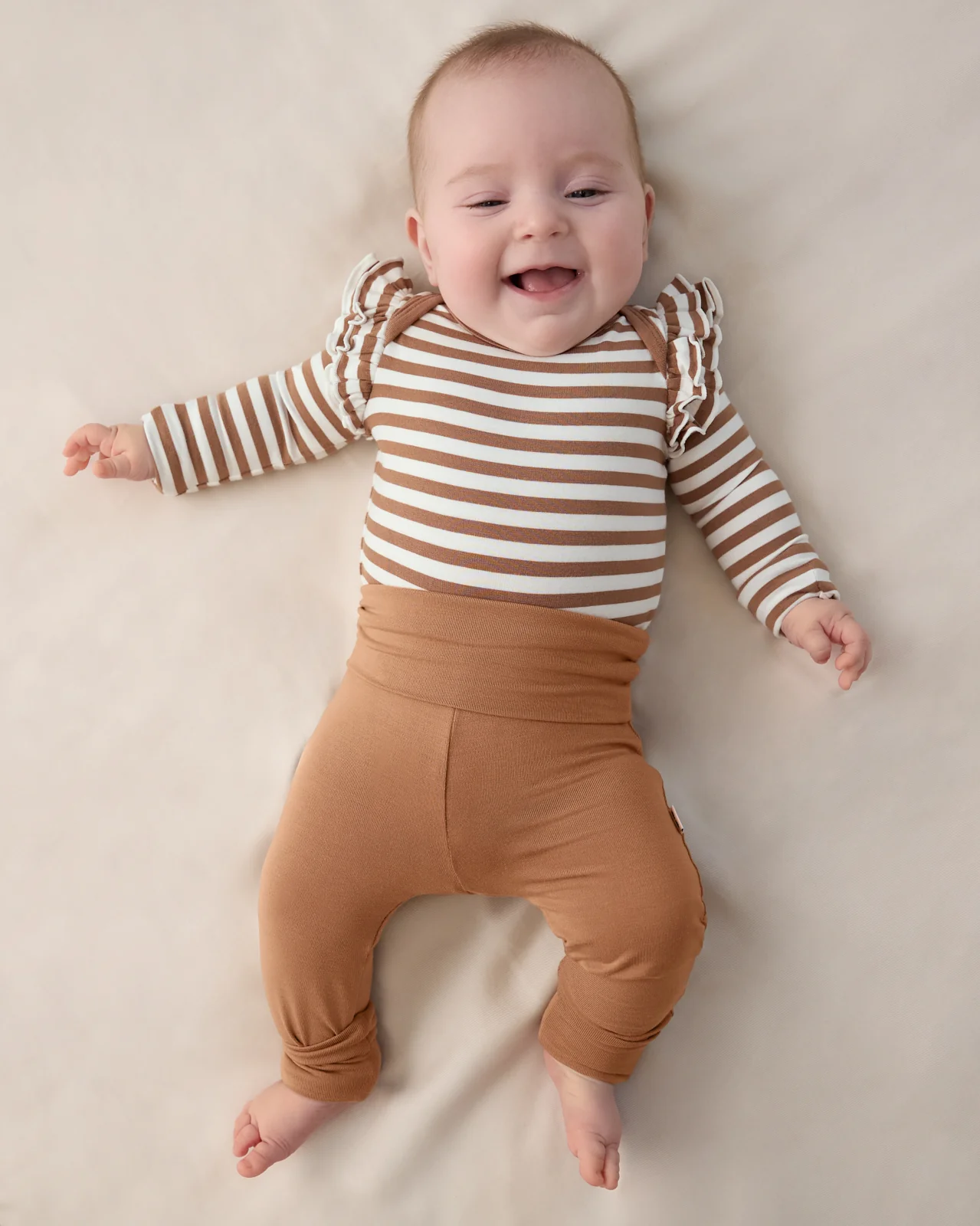 Chestnut Brown Fold Over Legging - Image 3