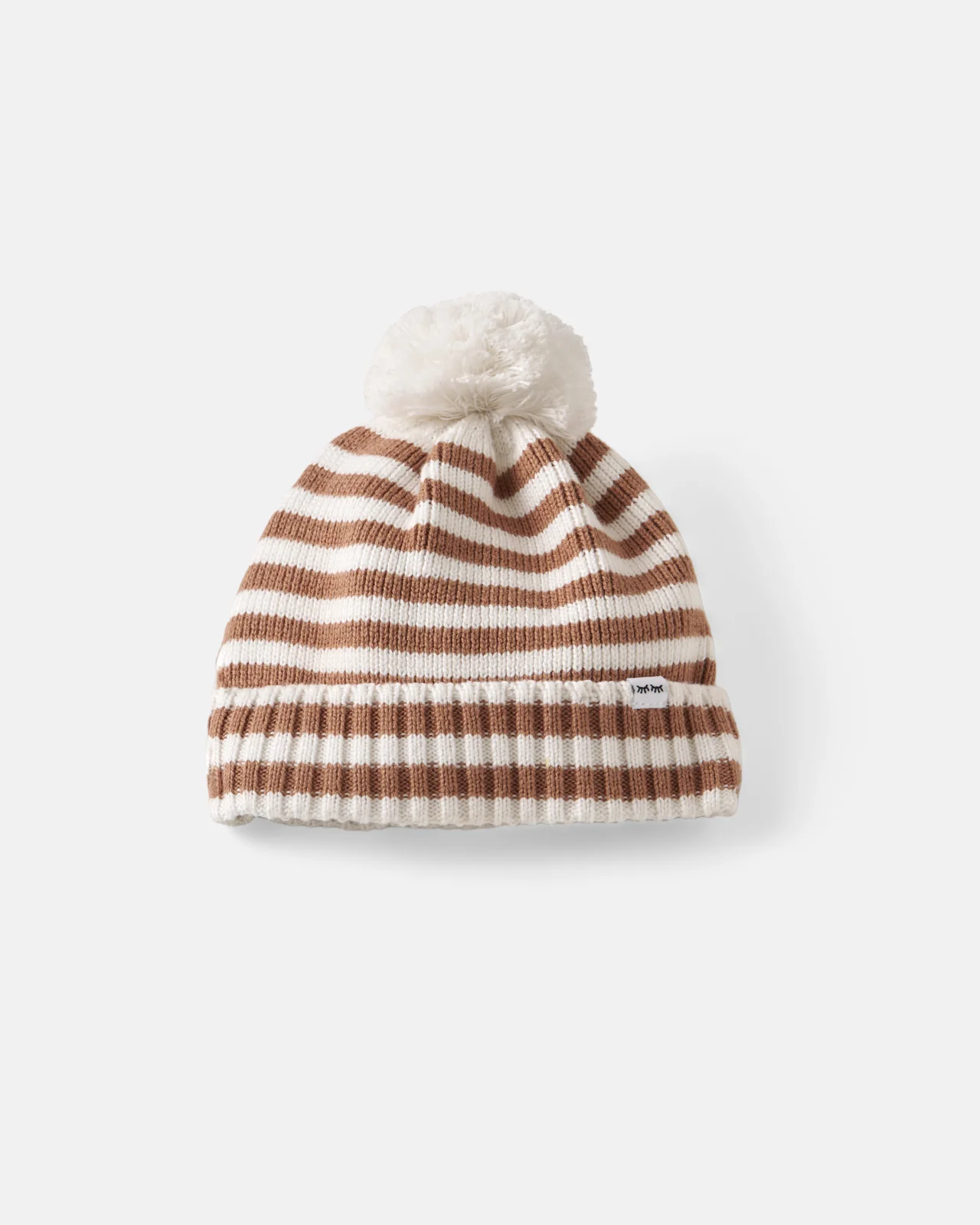 Chestnut Brown Stripe Sweater Beanie Hat - Image 6