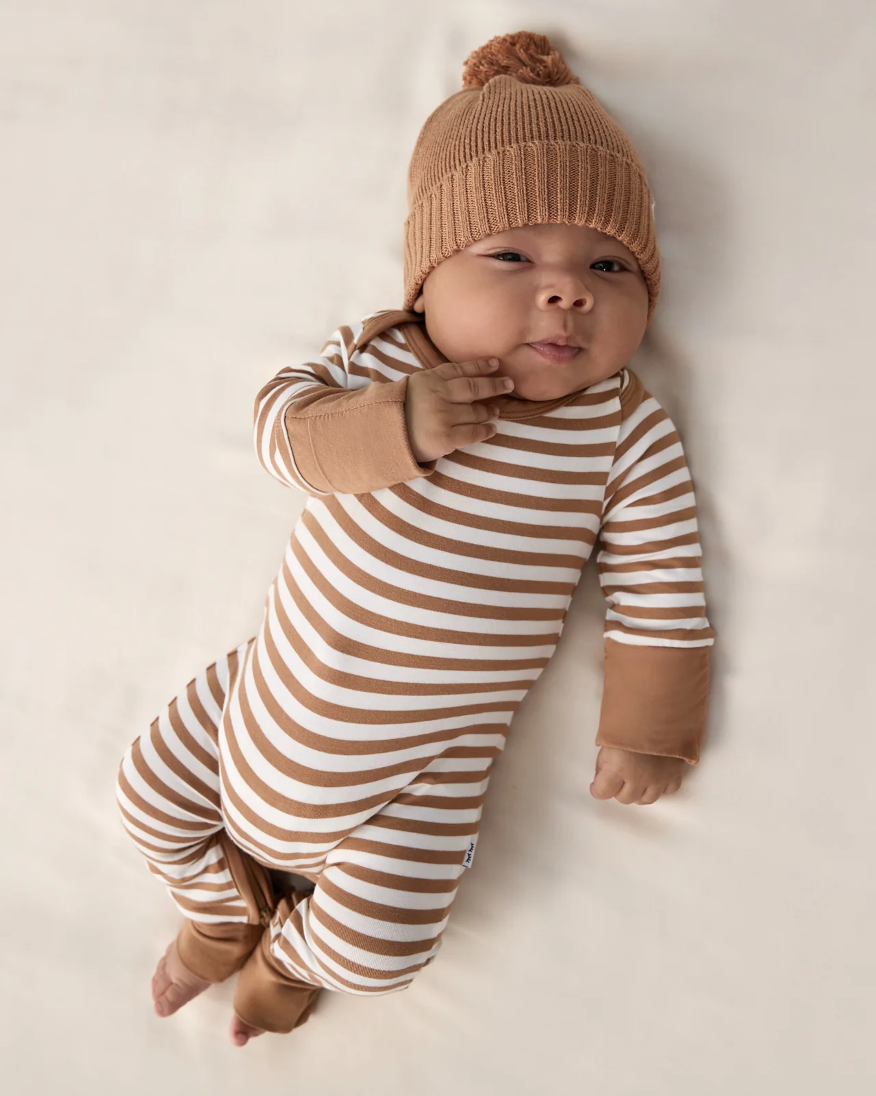 Chestnut Brown Sweater Beanie Hat - Image 5