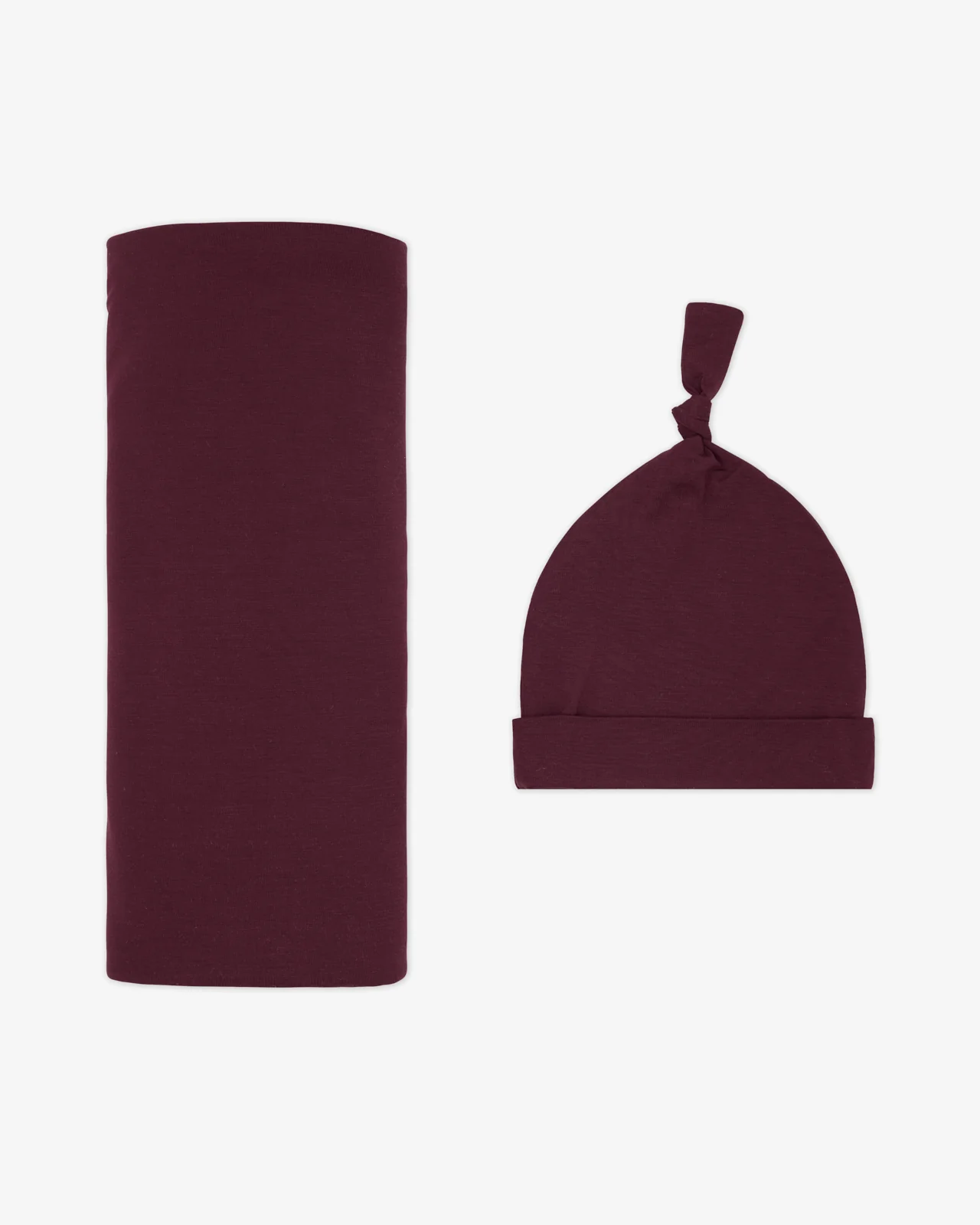 Classic Burgundy Swaddle & Hat Set - Image 2